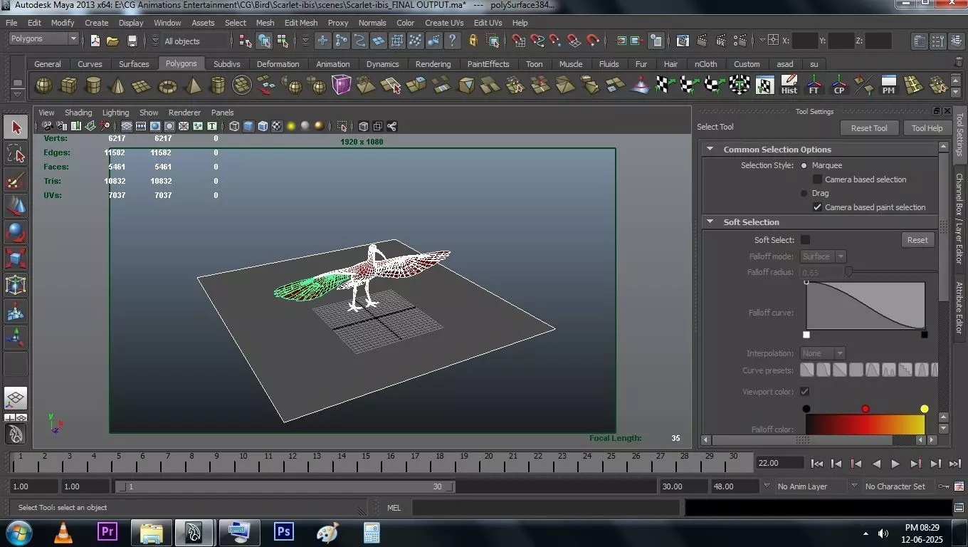 Scarlet-ibis Animation 3D model_46