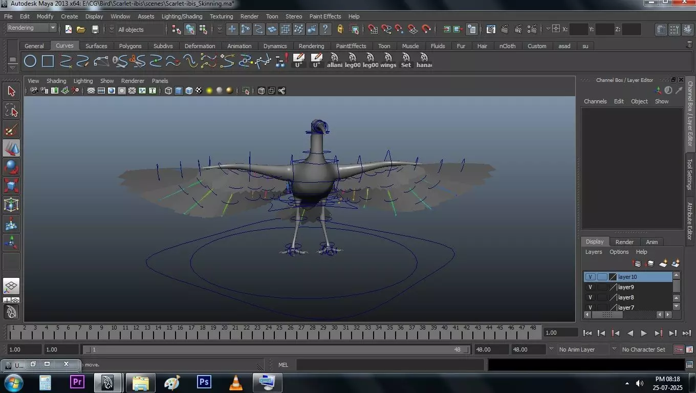 Scarlet-ibis Animation 3D model_48