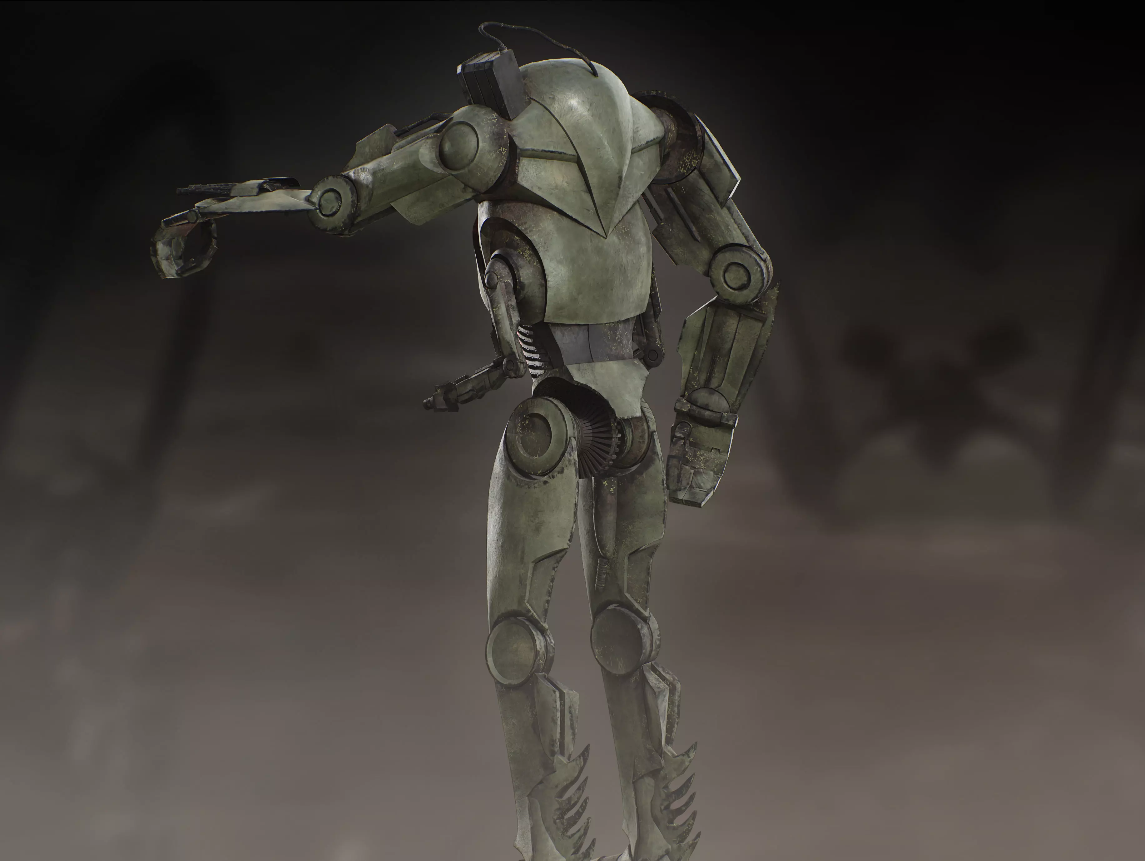 B3 Ultra Battle Droid Low-poly 3D model_10