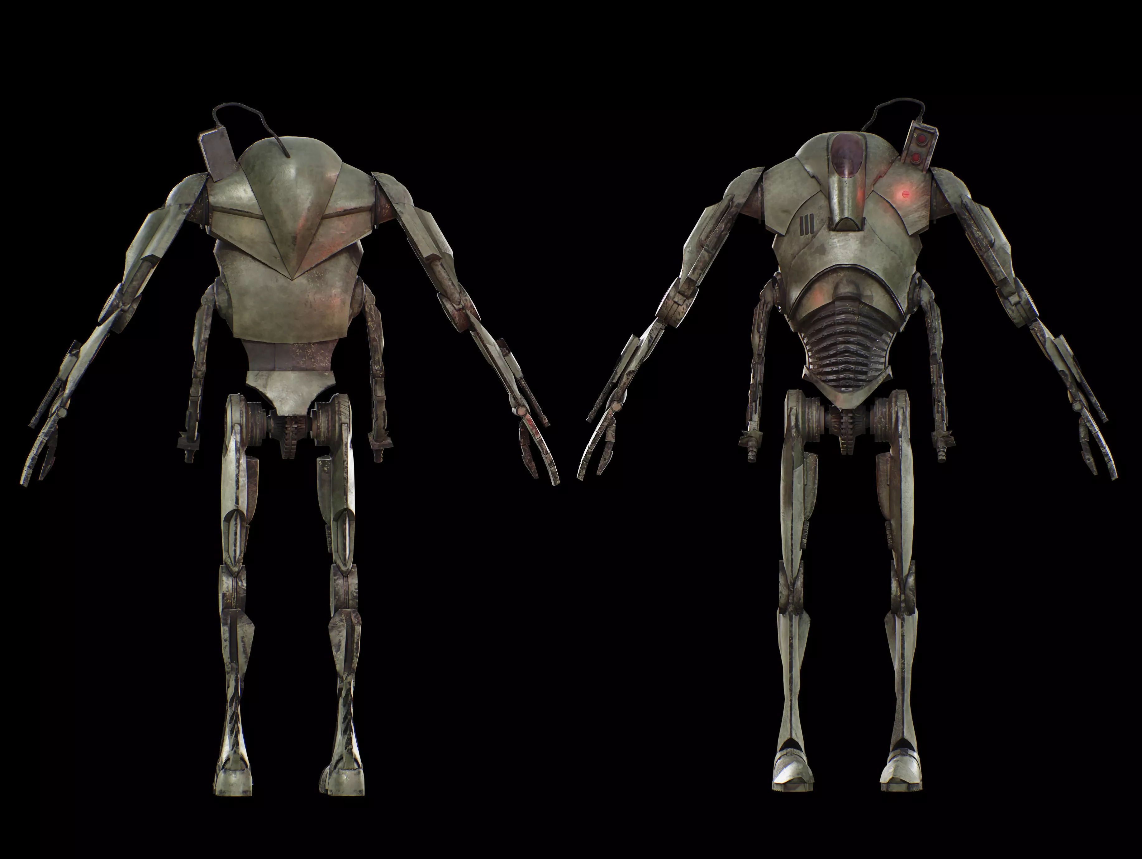 B3 Ultra Battle Droid Low-poly 3D model_11