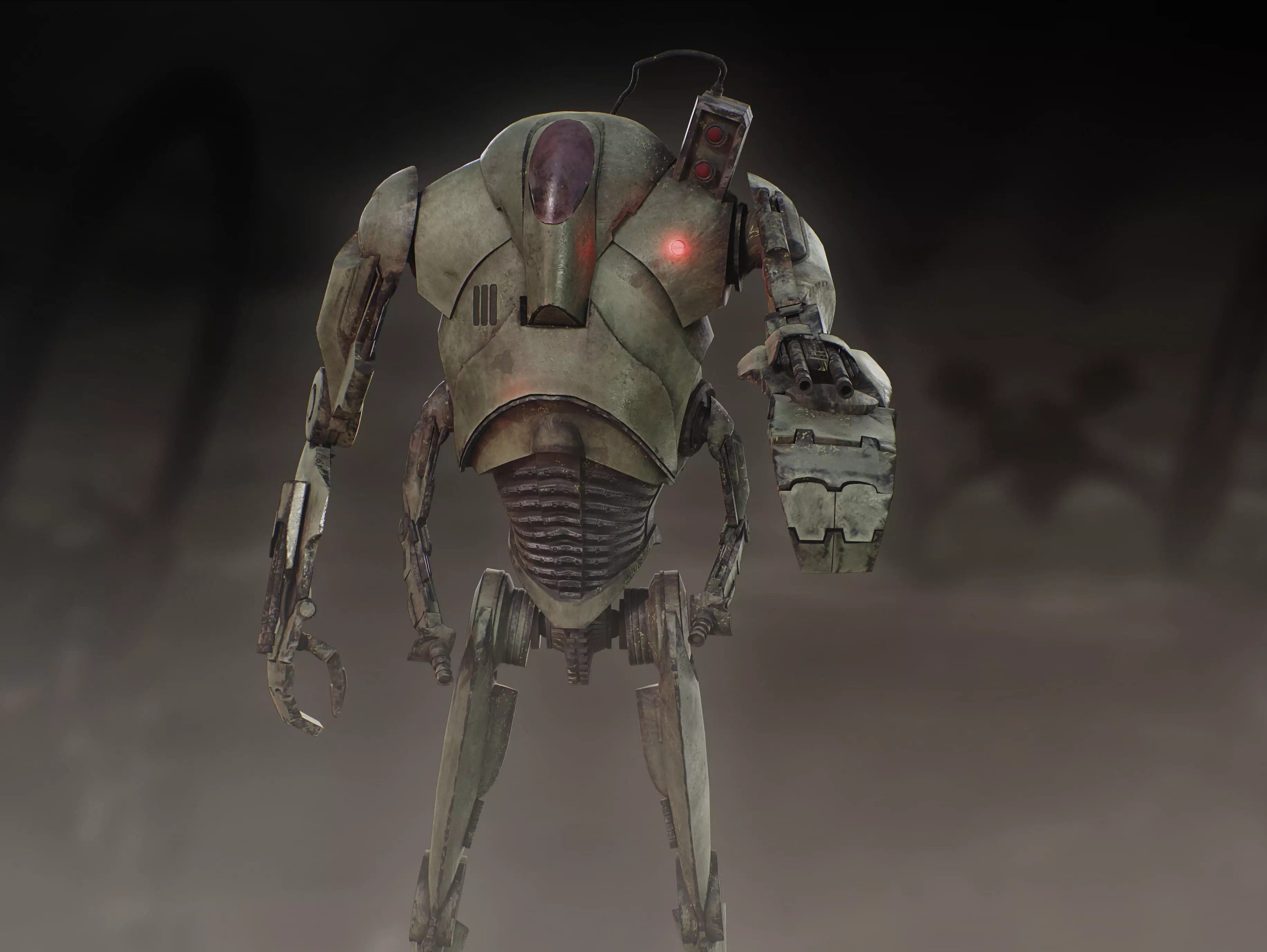 B3 Ultra Battle Droid Low-poly 3D model_8