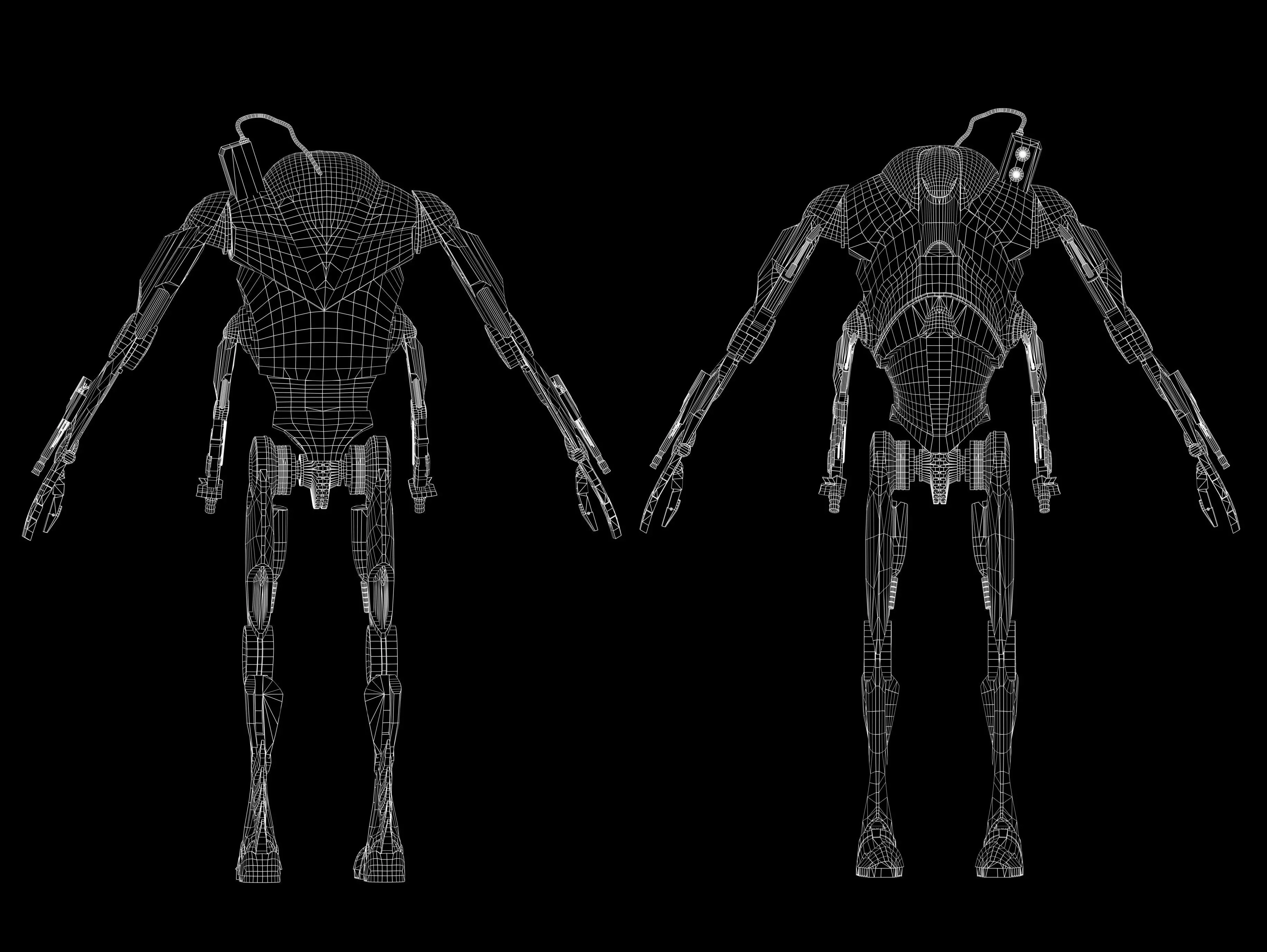 B3 Ultra Battle Droid Low-poly 3D model_12