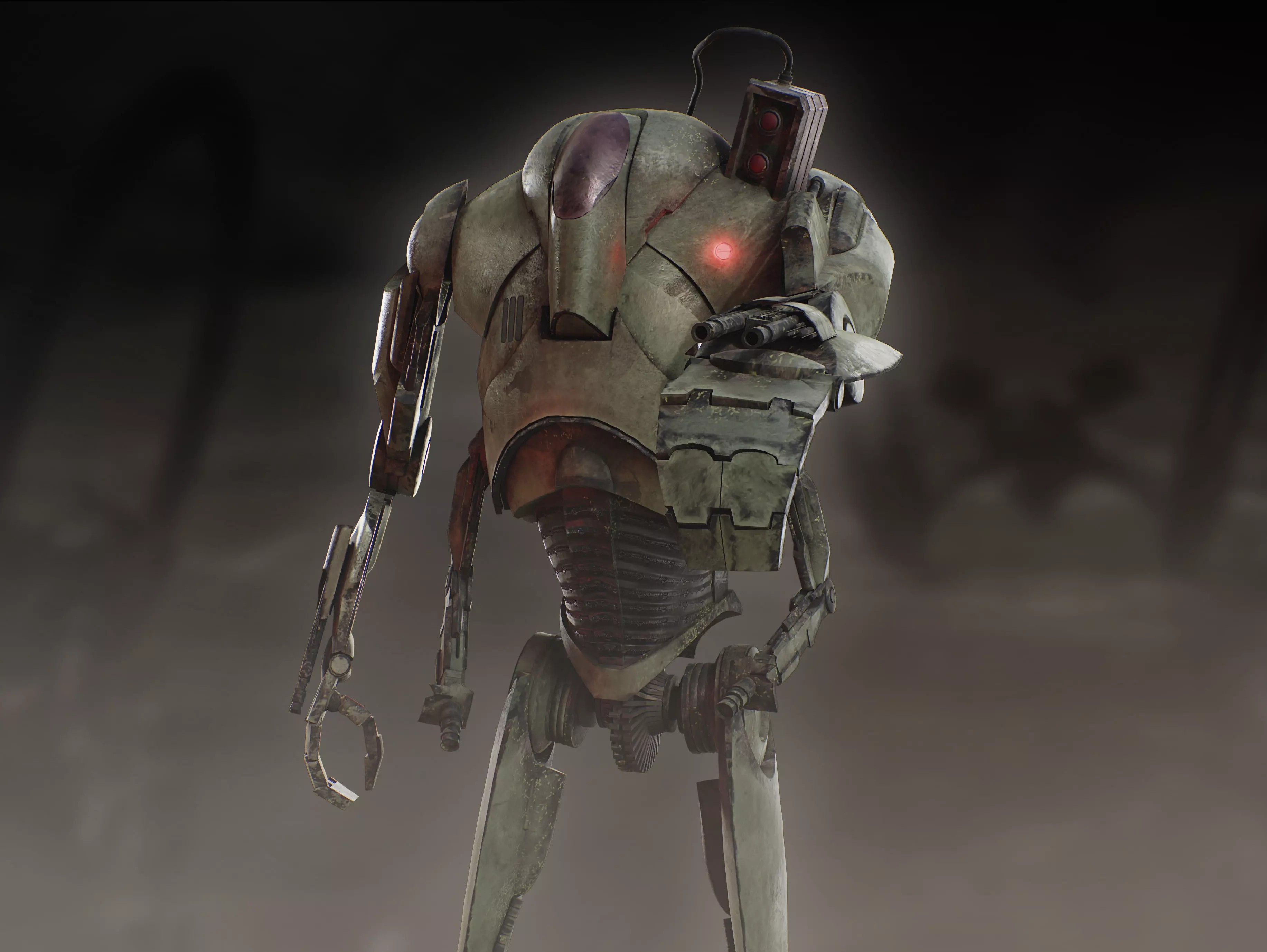 B3 Ultra Battle Droid Low-poly 3D model_9