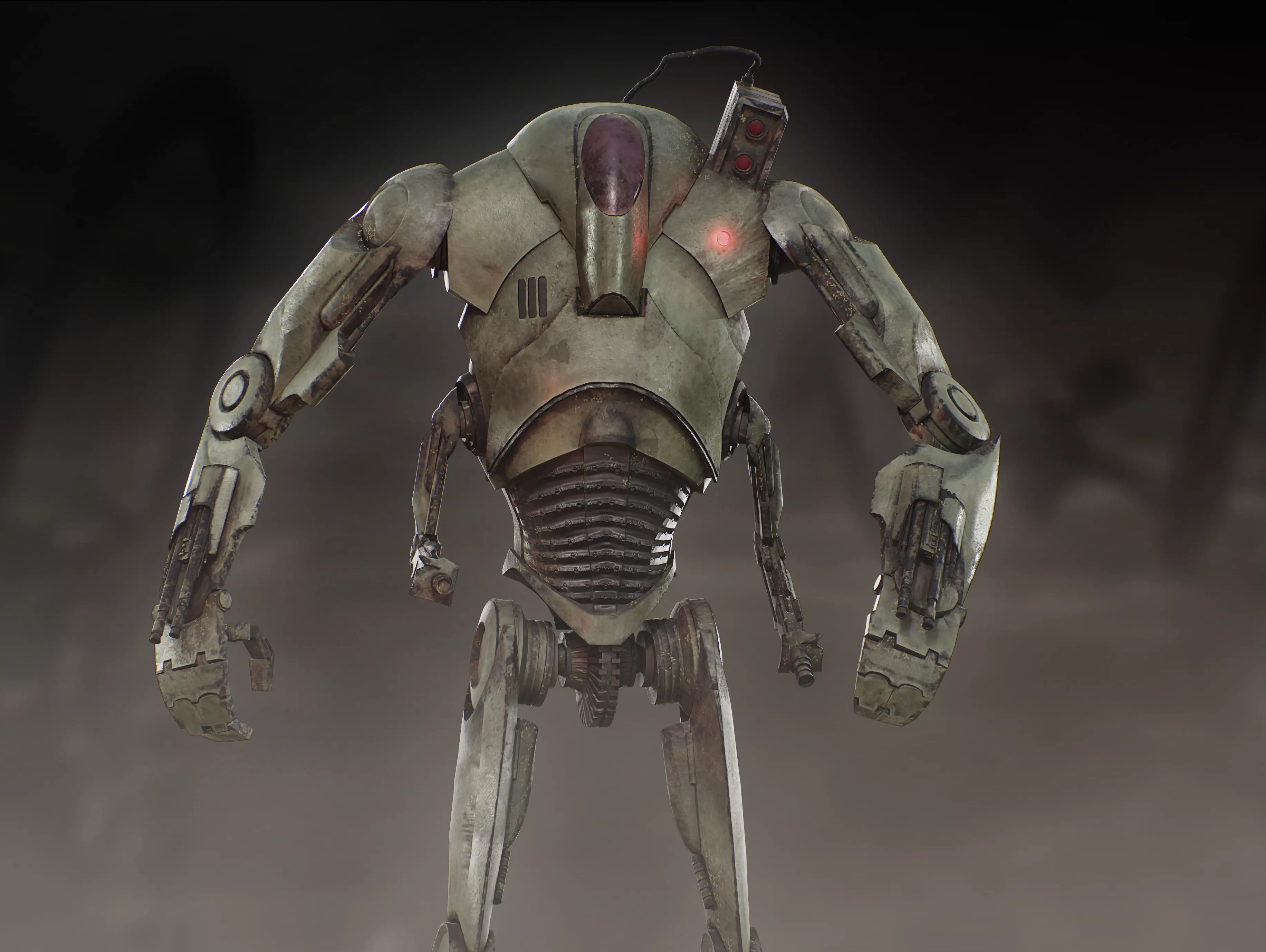 B3 Ultra Battle Droid Low-poly 3D model_3