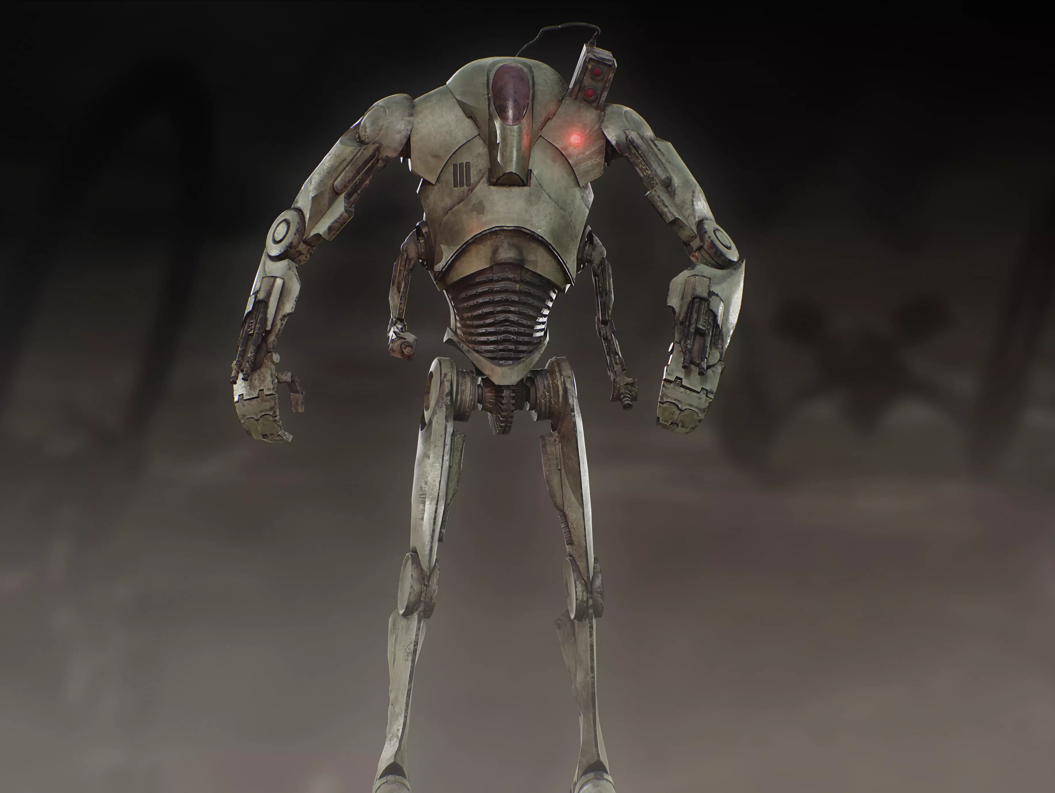 B3 Ultra Battle Droid Low-poly 3D model_2