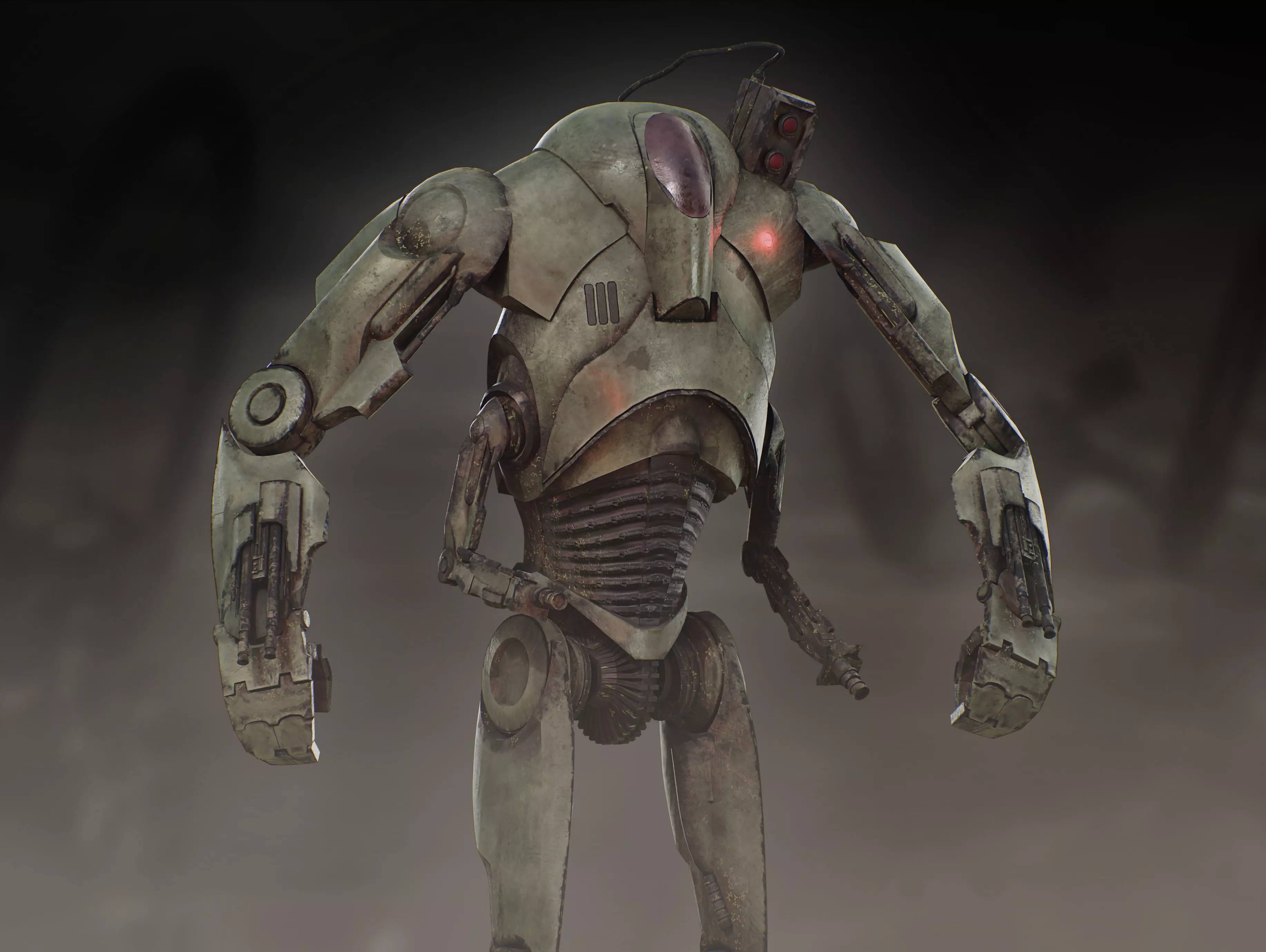 B3 Ultra Battle Droid Low-poly 3D model_6