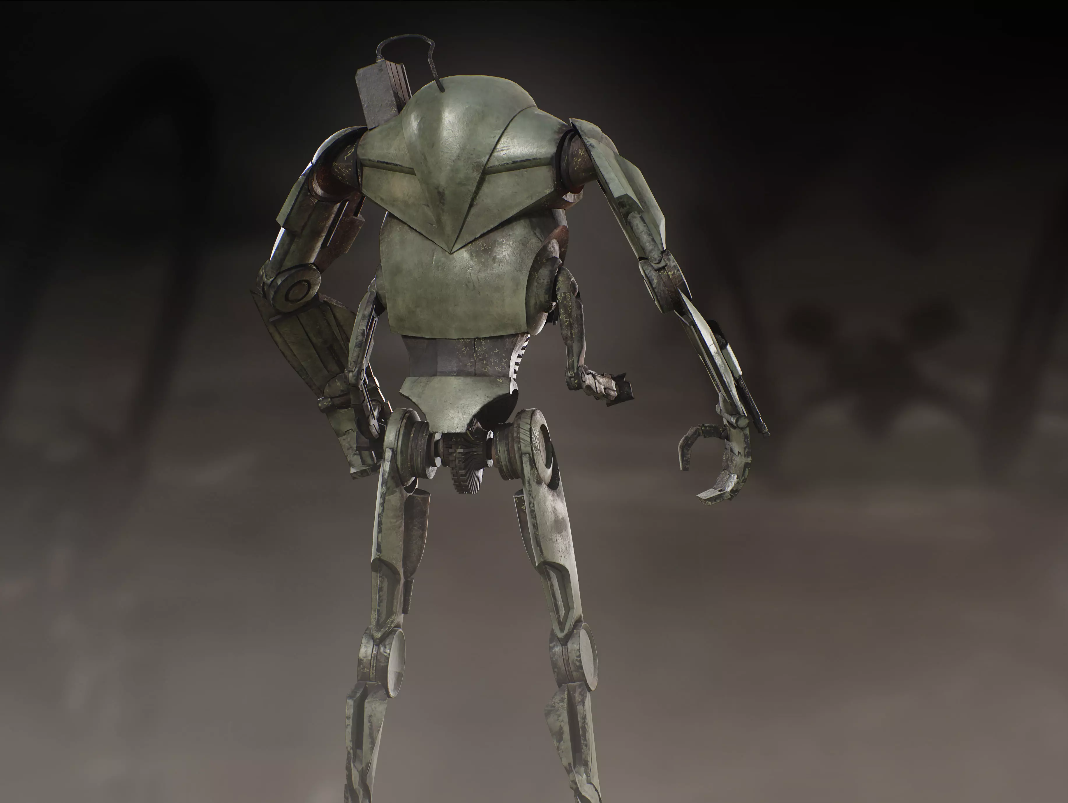 B3 Ultra Battle Droid Low-poly 3D model_5