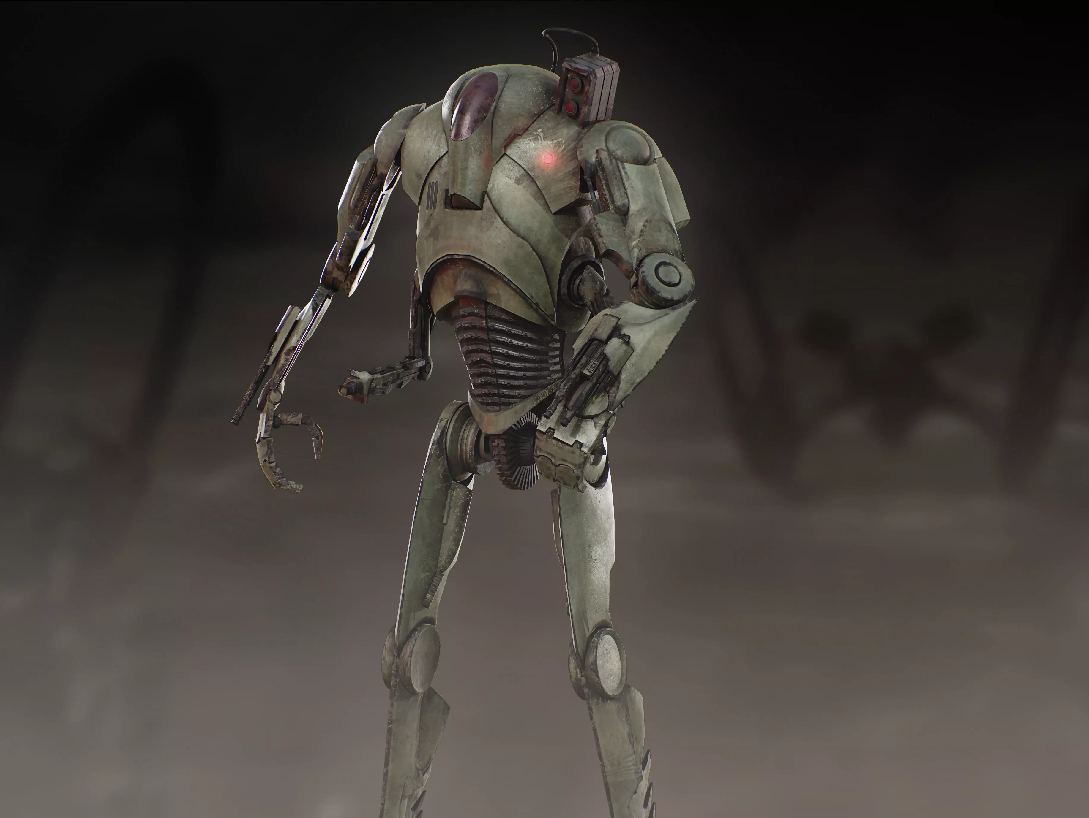B3 Ultra Battle Droid Low-poly 3D model_4