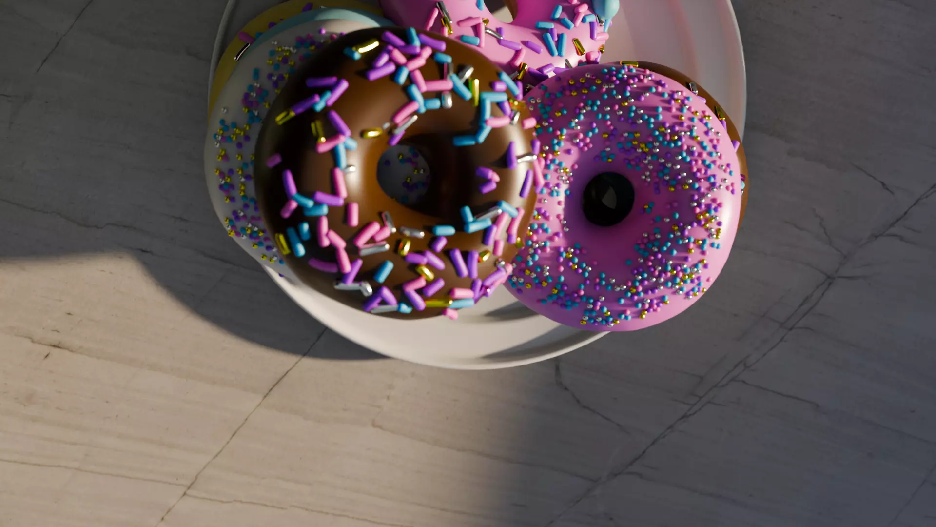 Realistic Animated Donut Kitchen scene - with 8 donuts 3D model_6