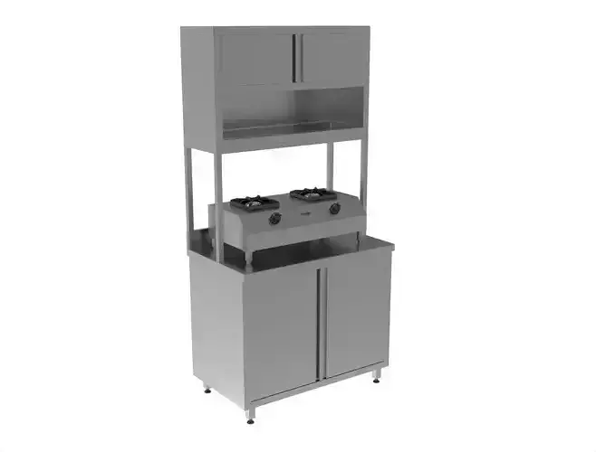 Base cabinet with gas cooker