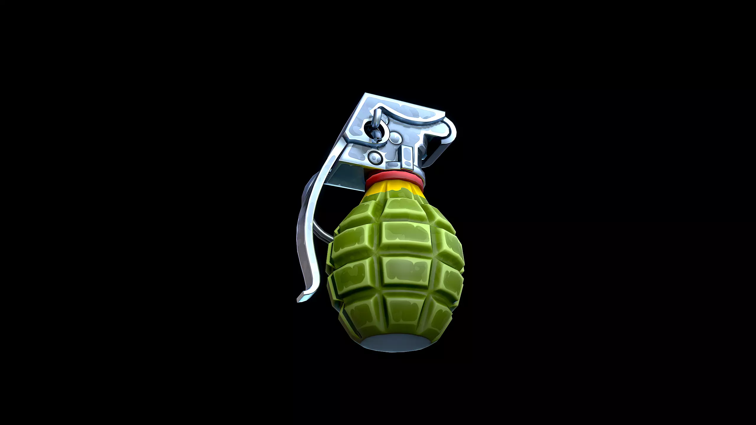 Stylized Frag Grenade Low-poly 3D model_8