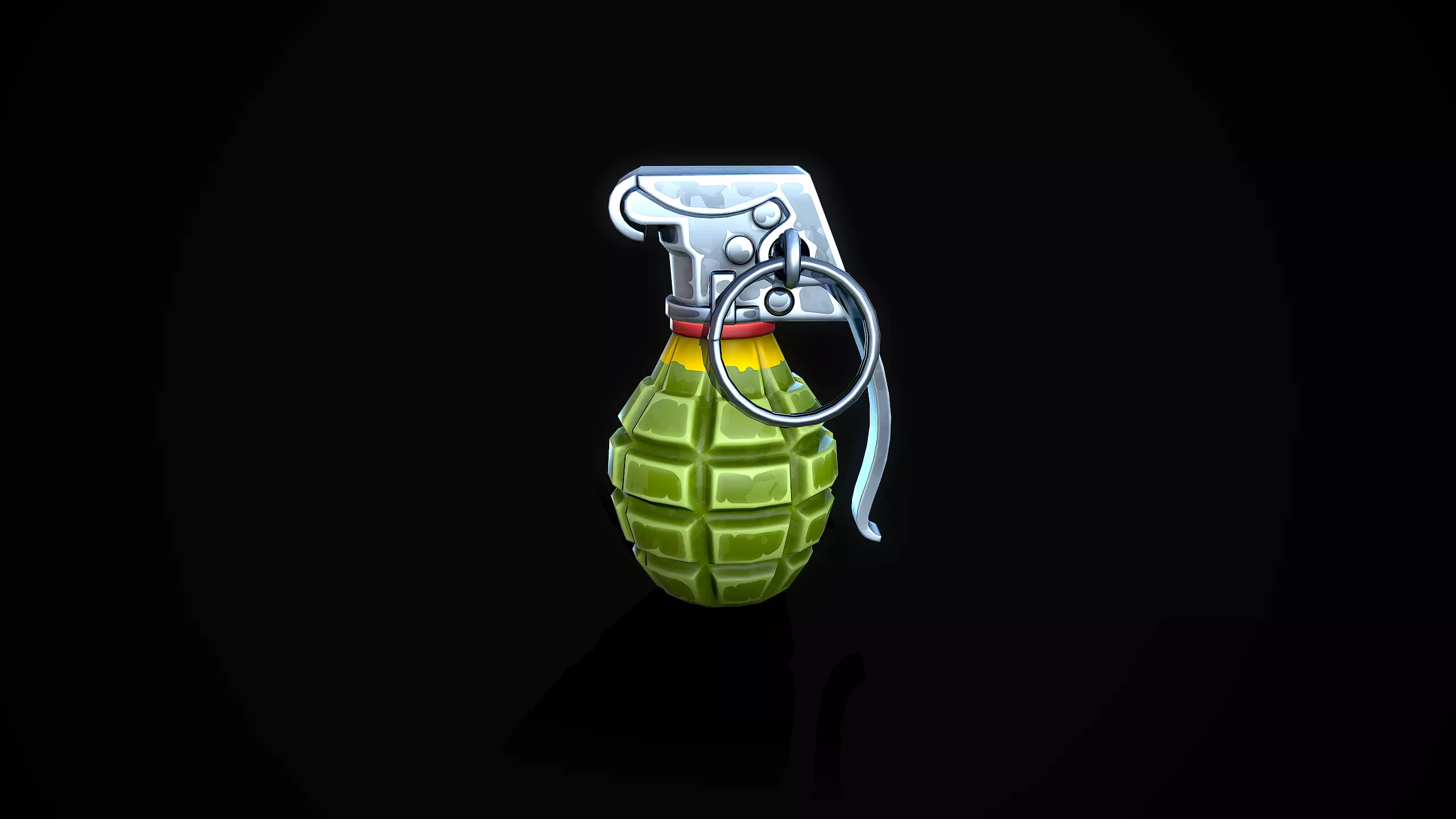 Stylized Frag Grenade Low-poly 3D model_5