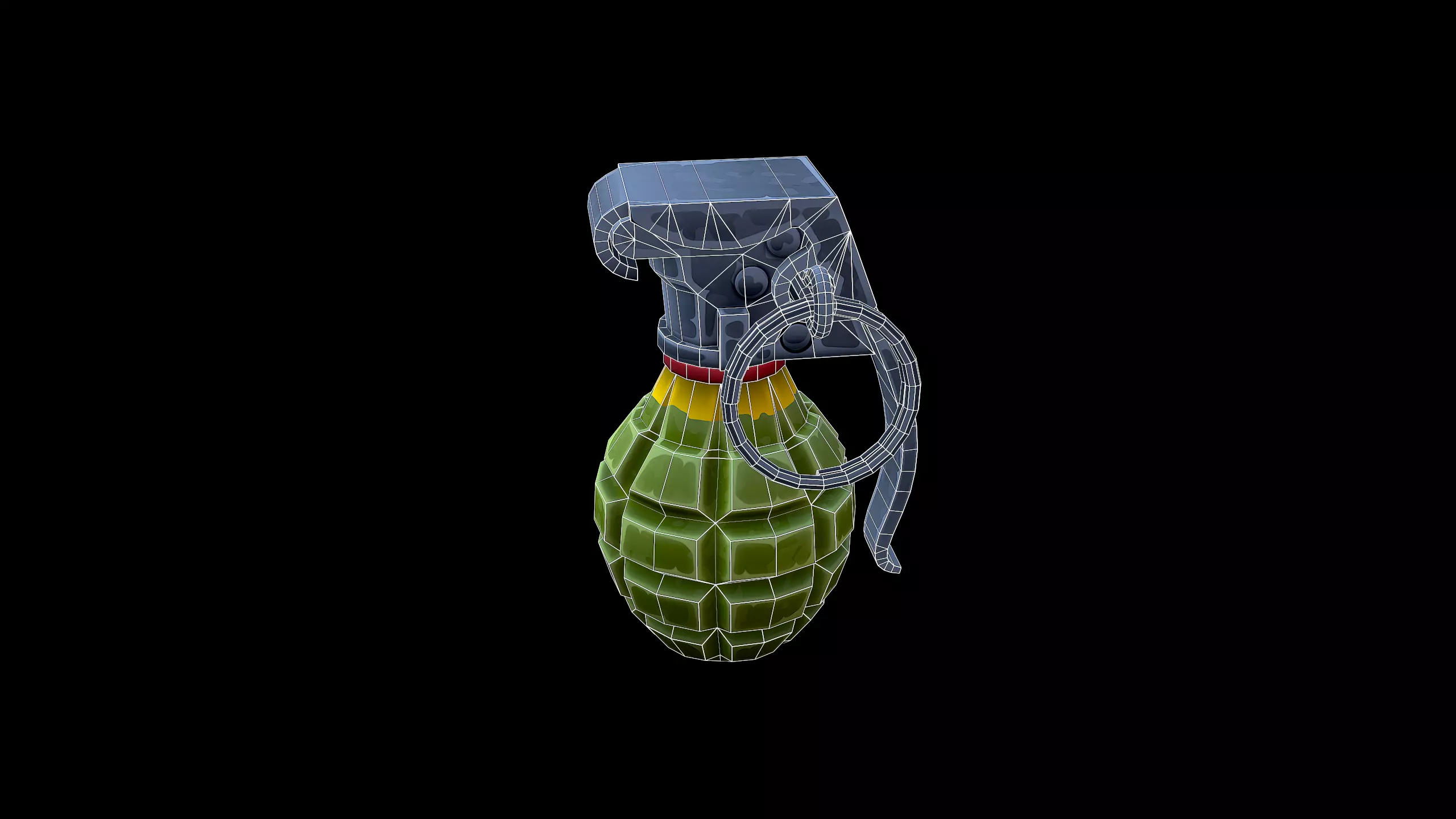 Stylized Frag Grenade Low-poly 3D model_9