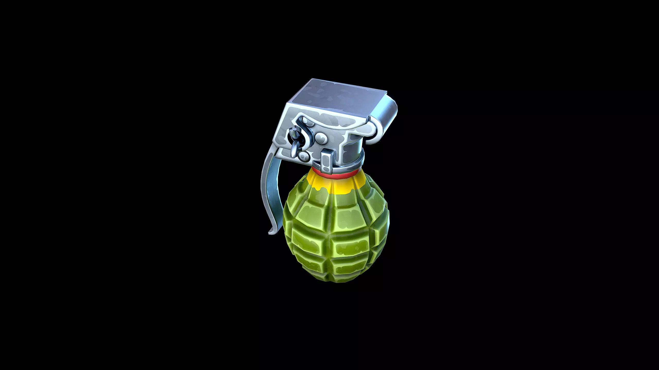 Stylized Frag Grenade Low-poly 3D model_7