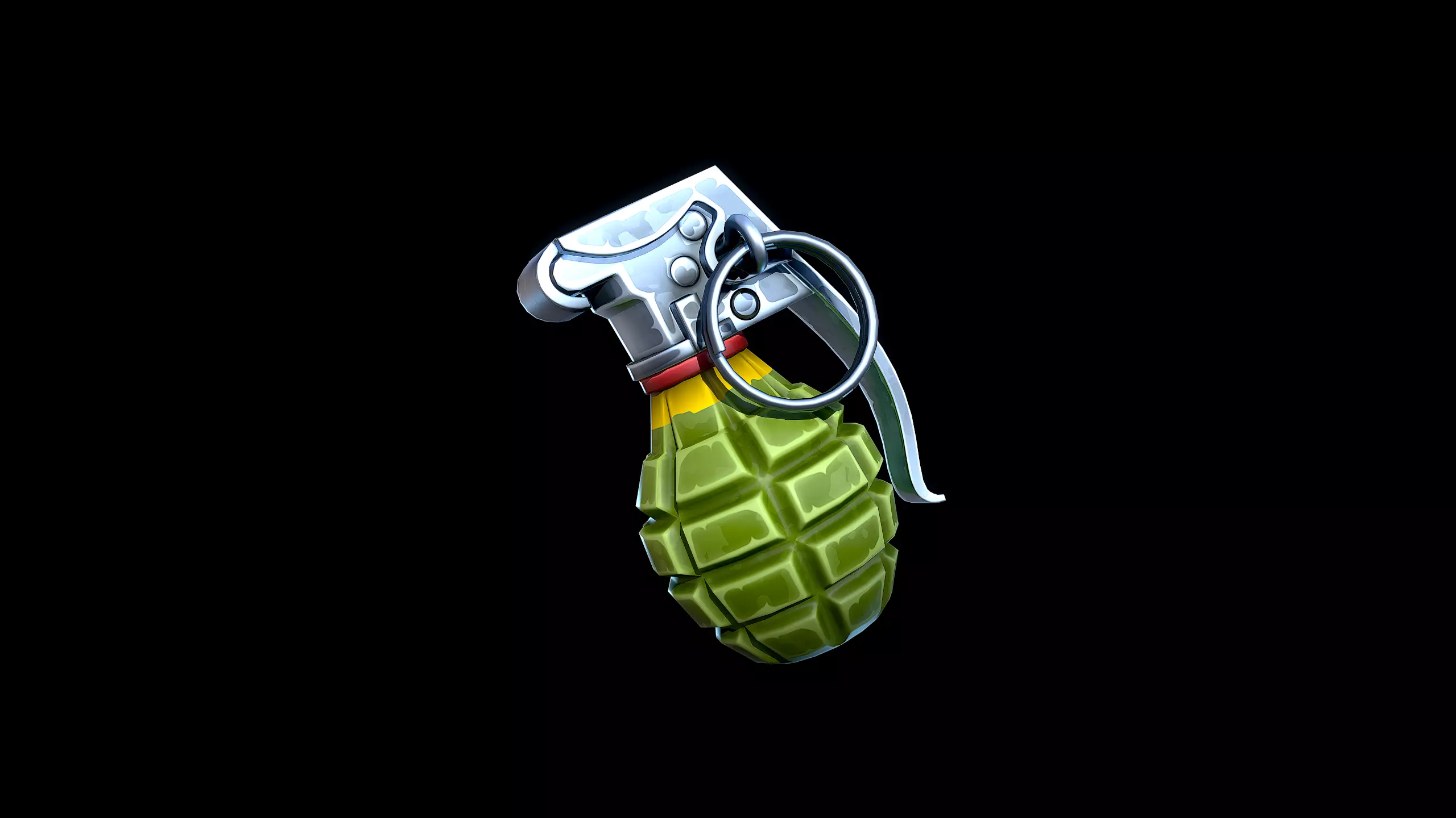Stylized Frag Grenade Low-poly 3D model_3