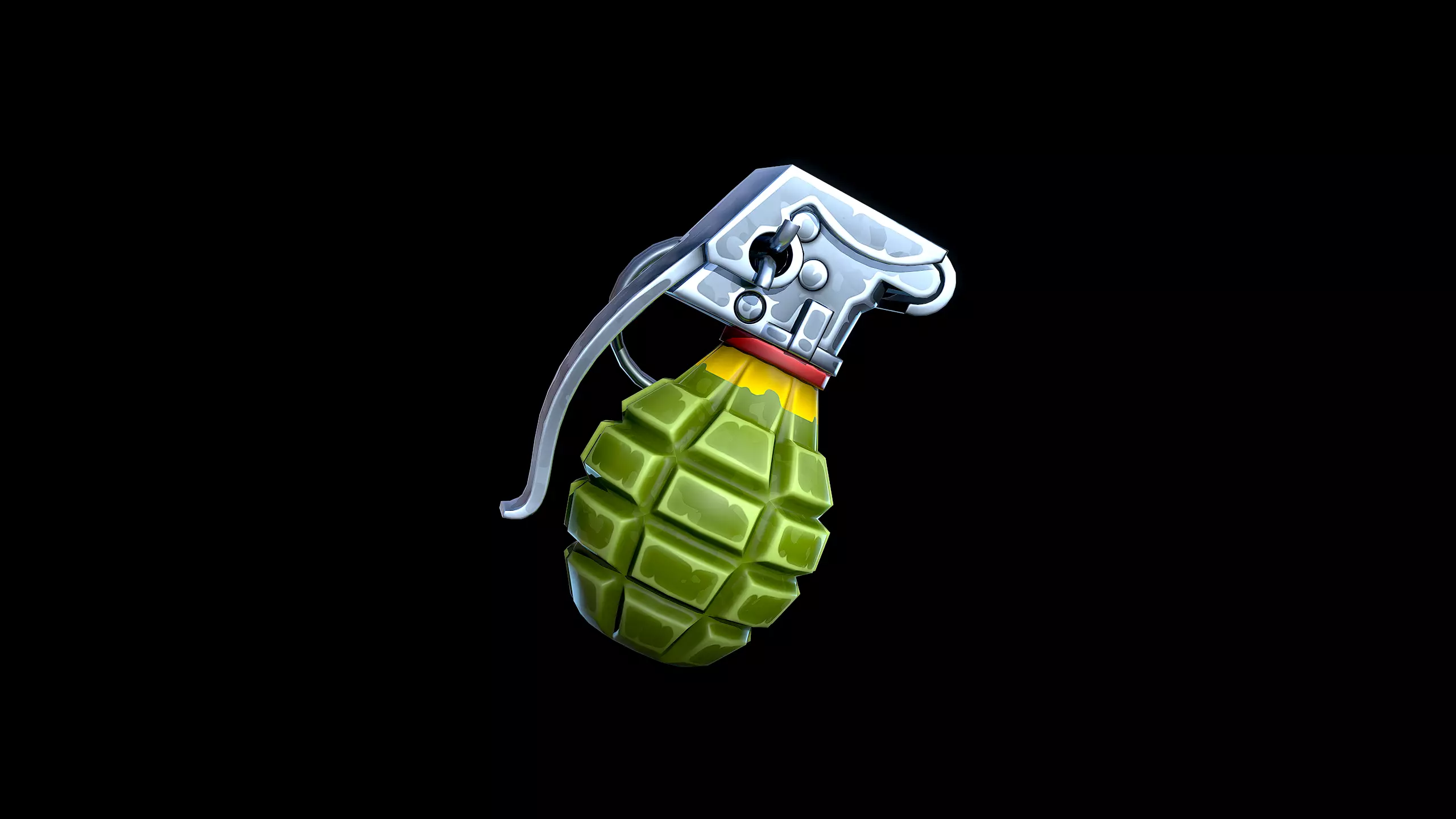 Stylized Frag Grenade Low-poly 3D model_4