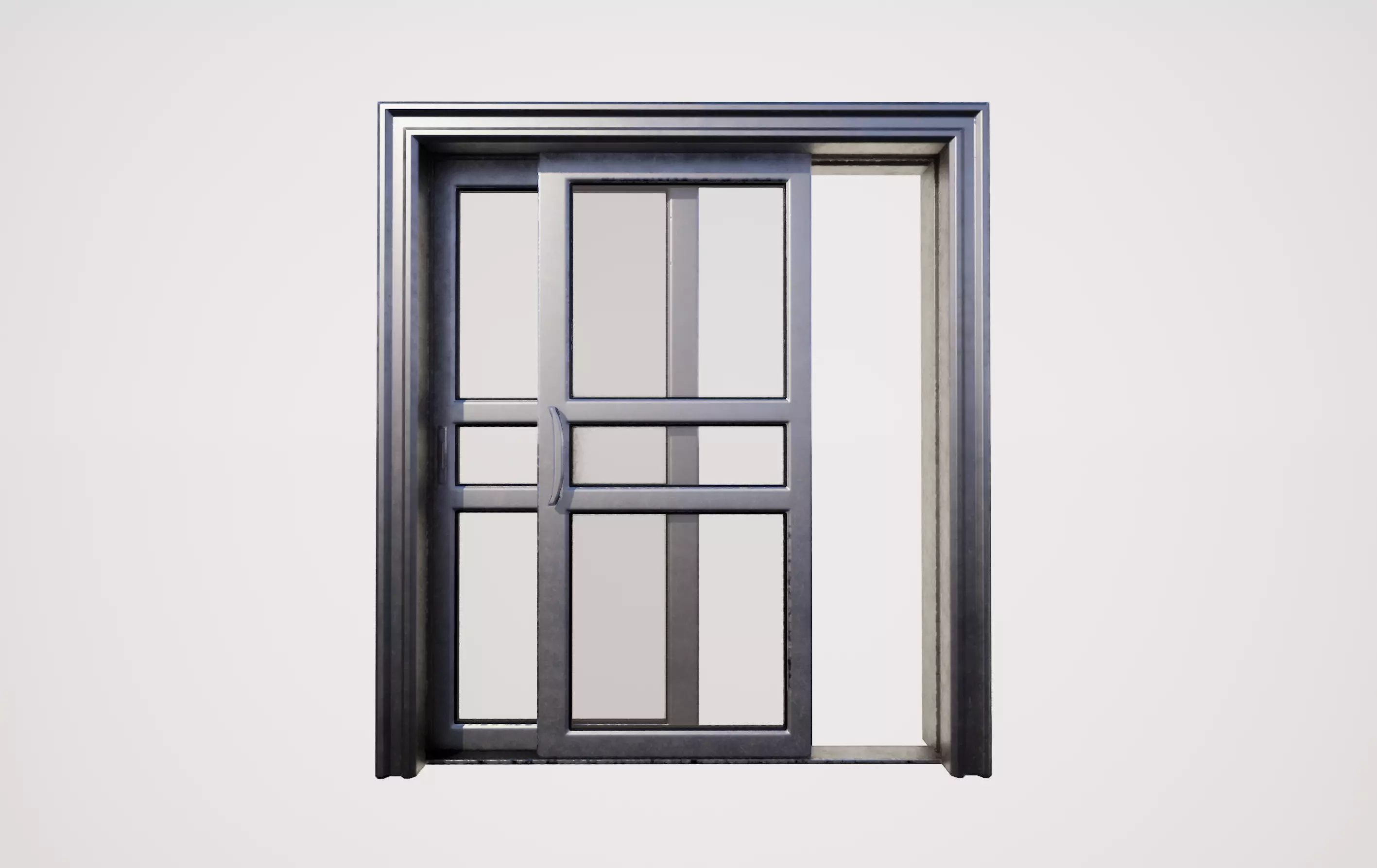Sliding doubledoor 01 3D model_2
