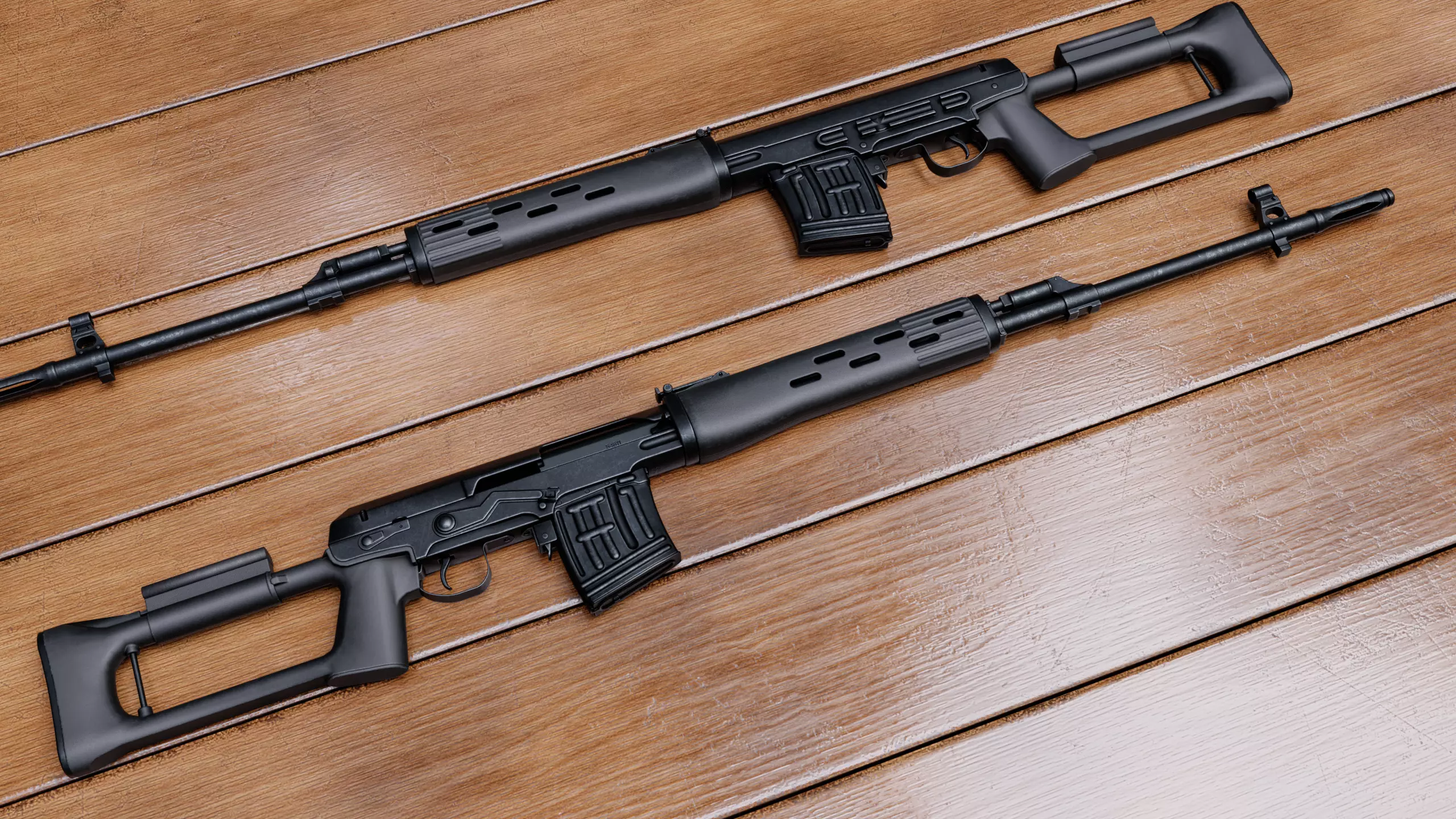 SVD rifle Low-poly 3D model