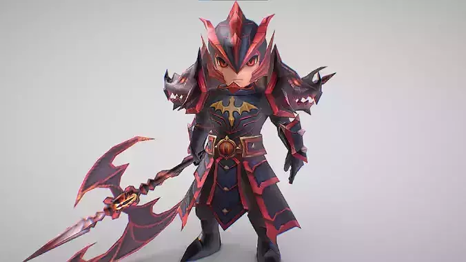 Dark Knight - Fire Skin - Awakened - Summoners War 3D model