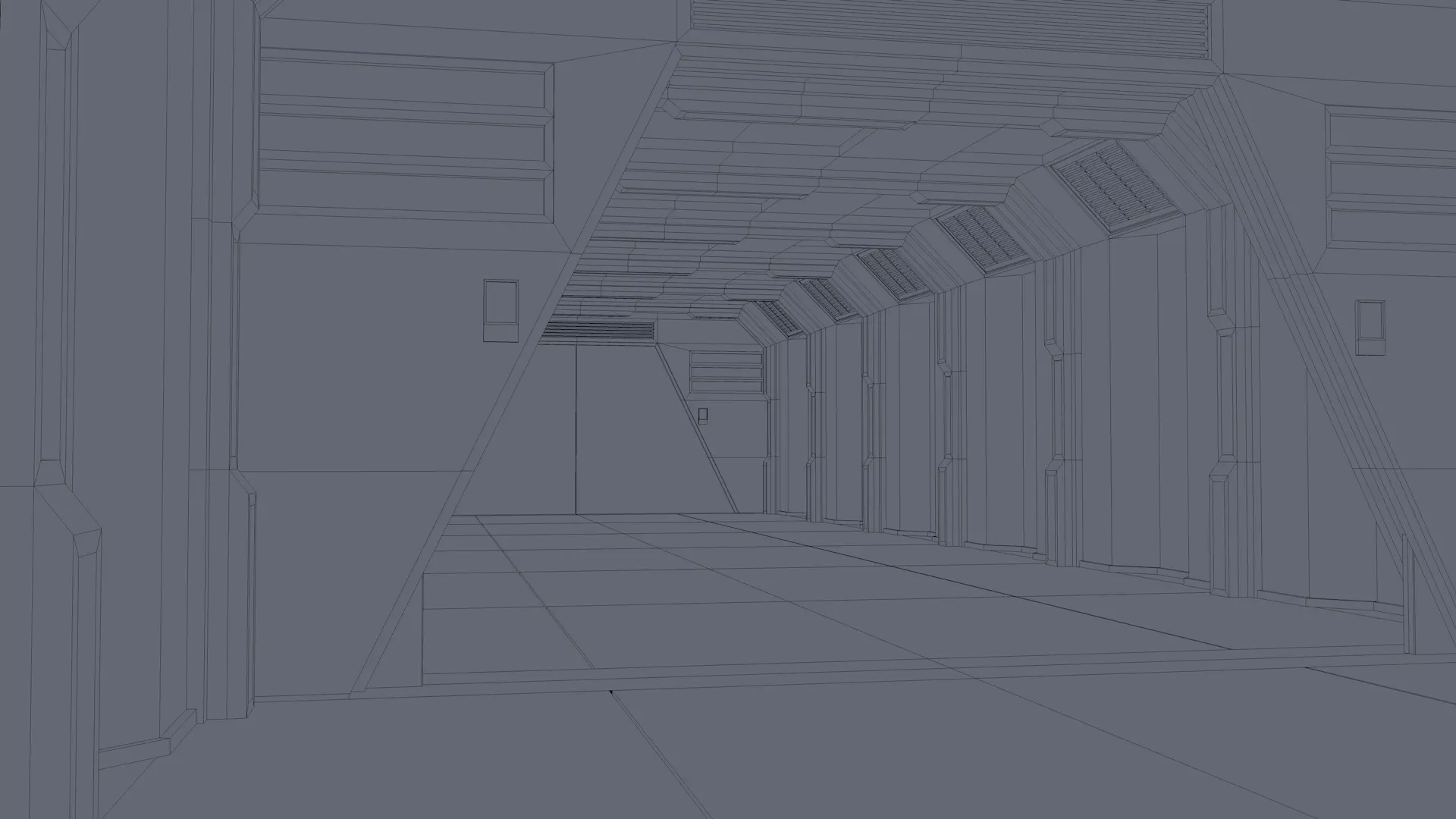 Low Poly Sci Fi Corridor  3D model_12