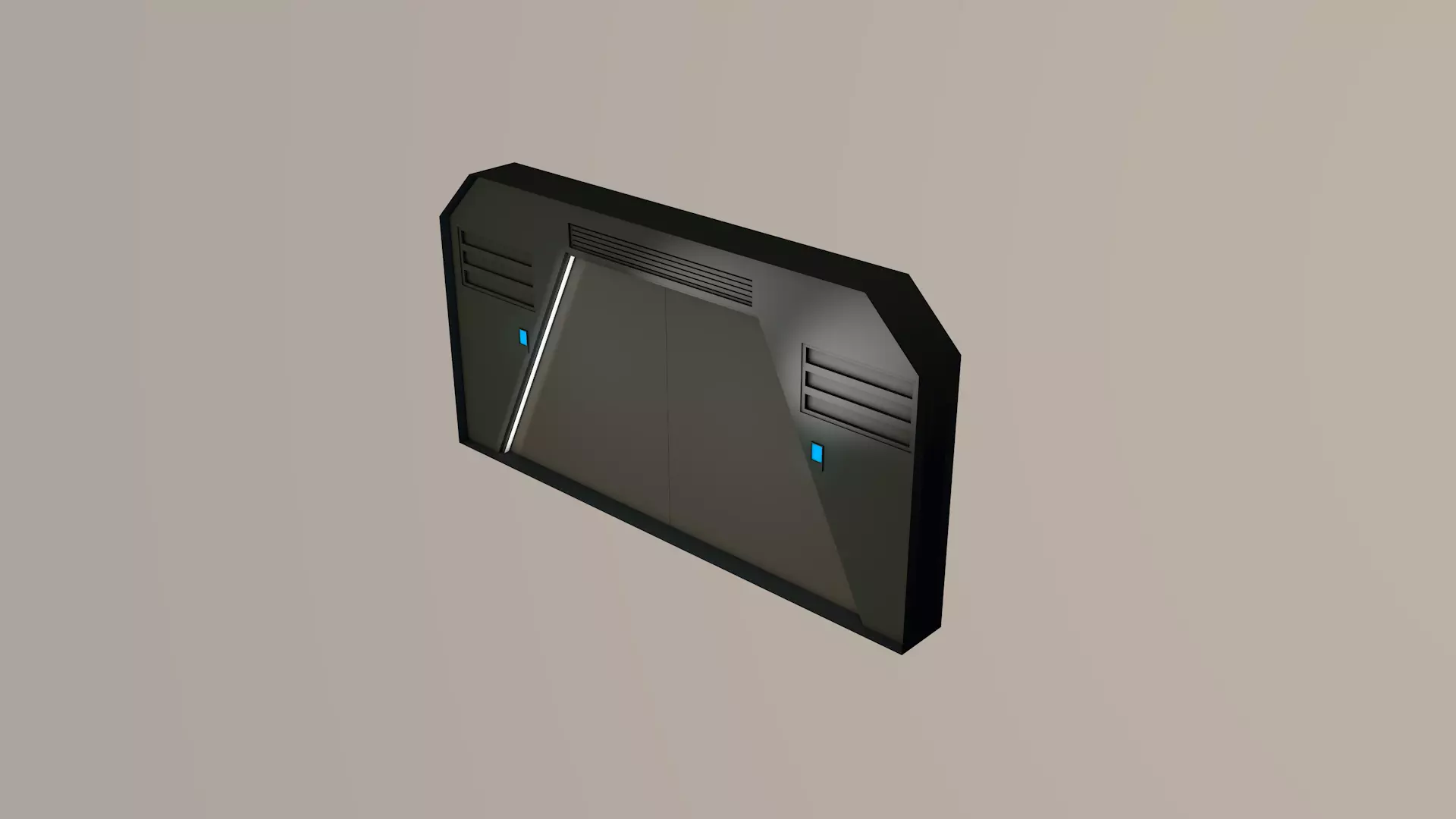 Low Poly Sci Fi Corridor  3D model_7