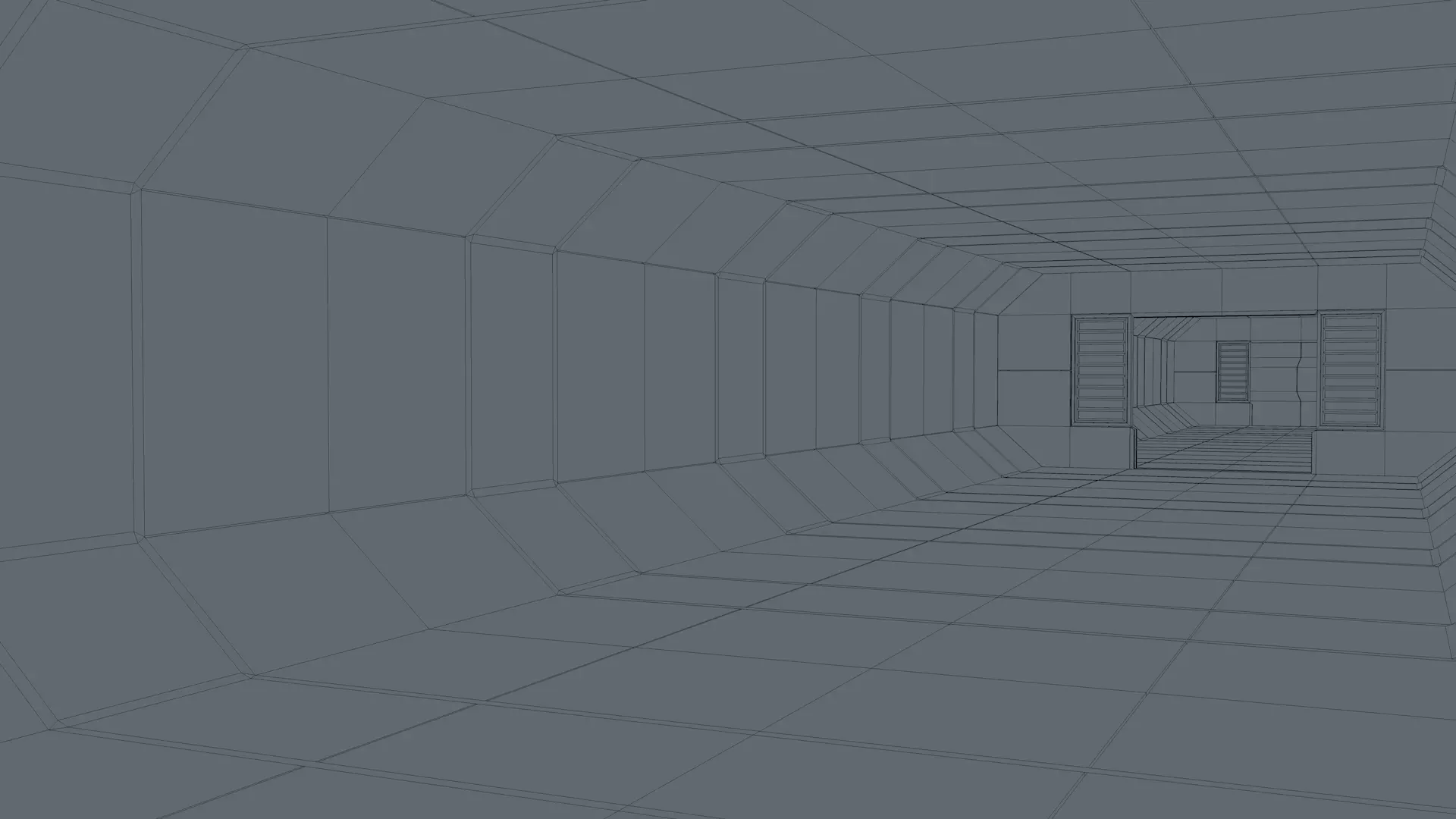 Low Poly Sci Fi Corridor 3D model_10