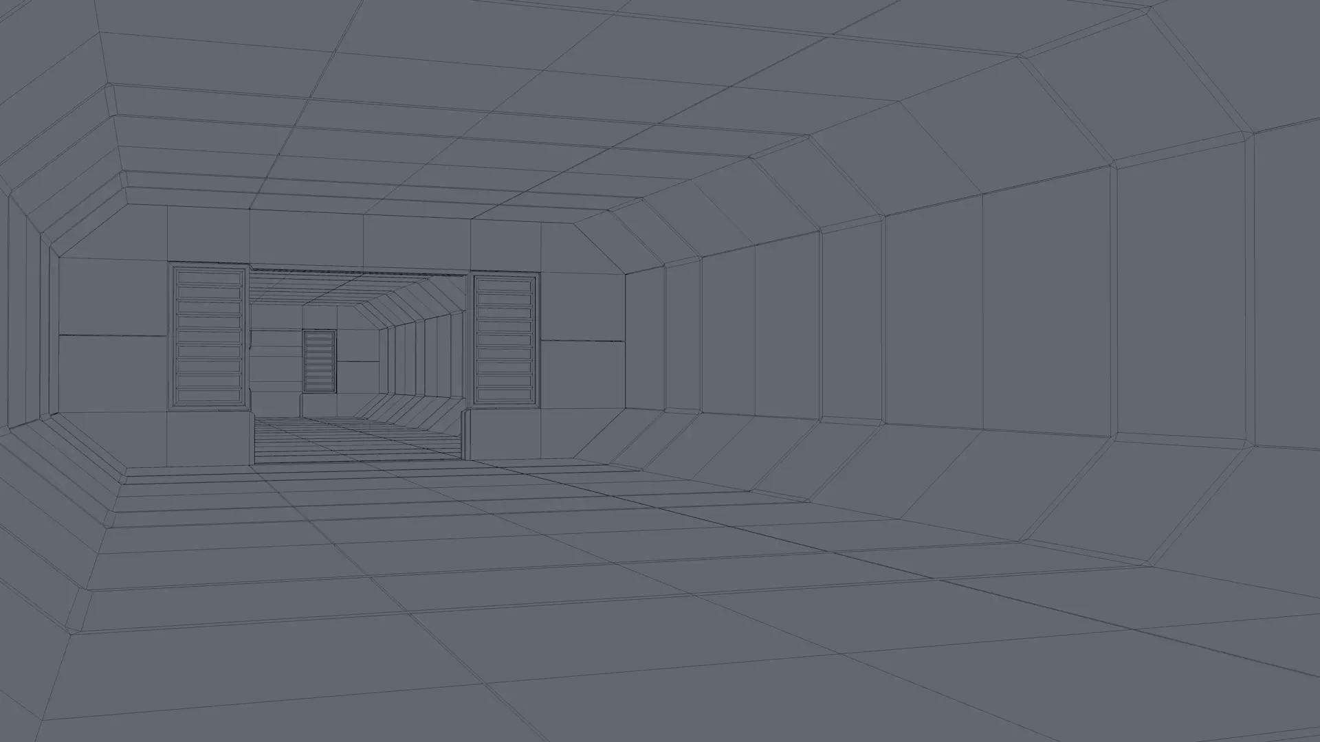 Low Poly Sci Fi Corridor 3D model_12