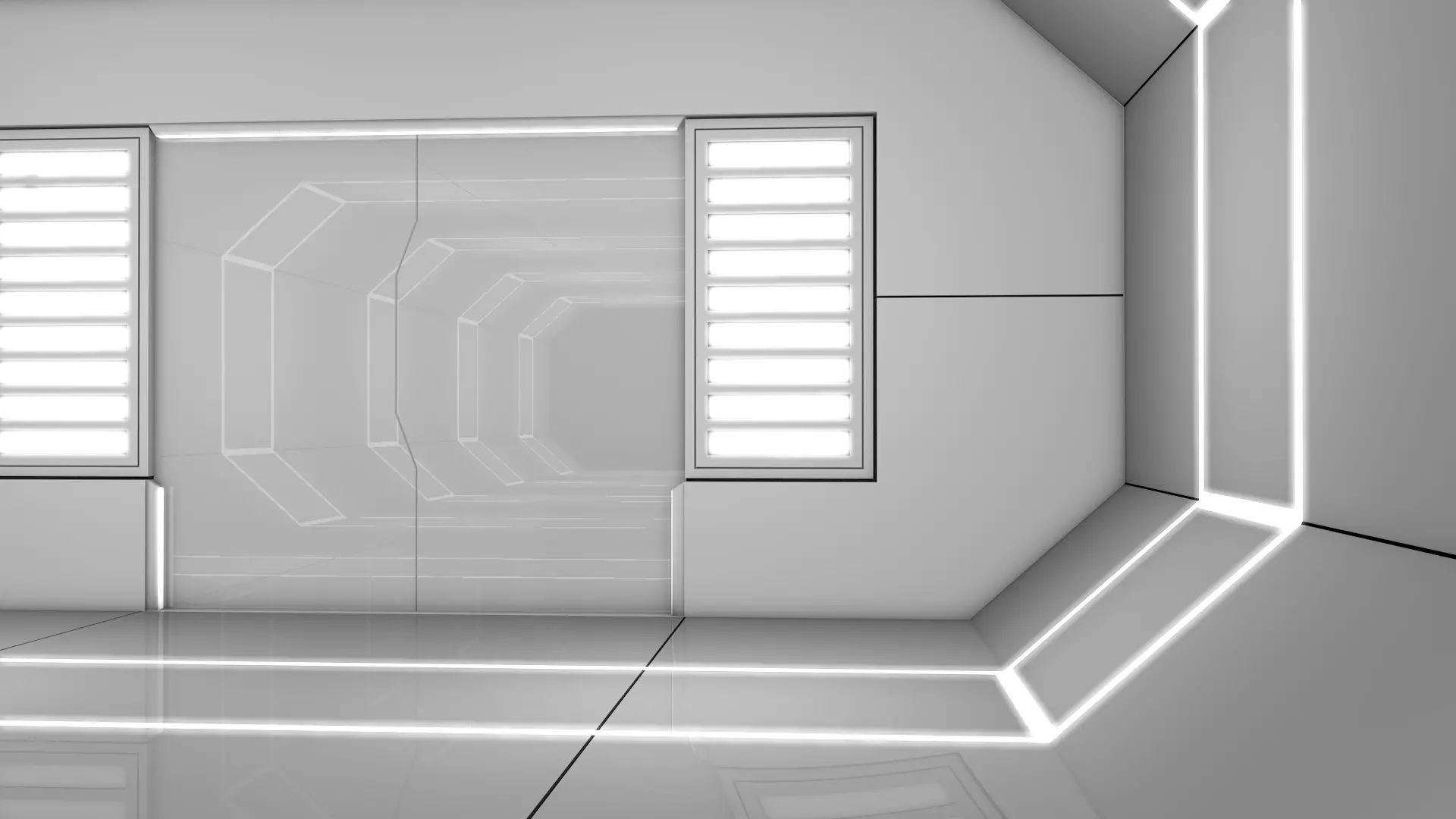 Low Poly Sci Fi Corridor 3D model_6
