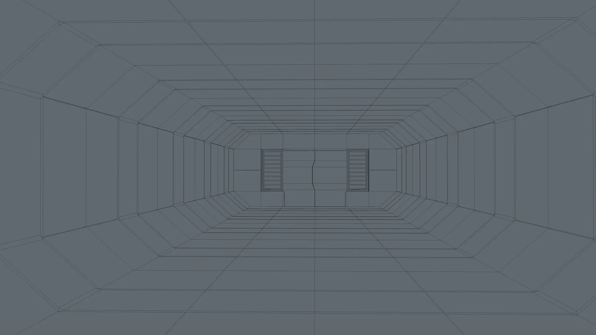 Low Poly Sci Fi Corridor 3D model_9