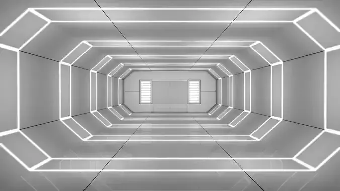 Low Poly Sci Fi Corridor 3D model