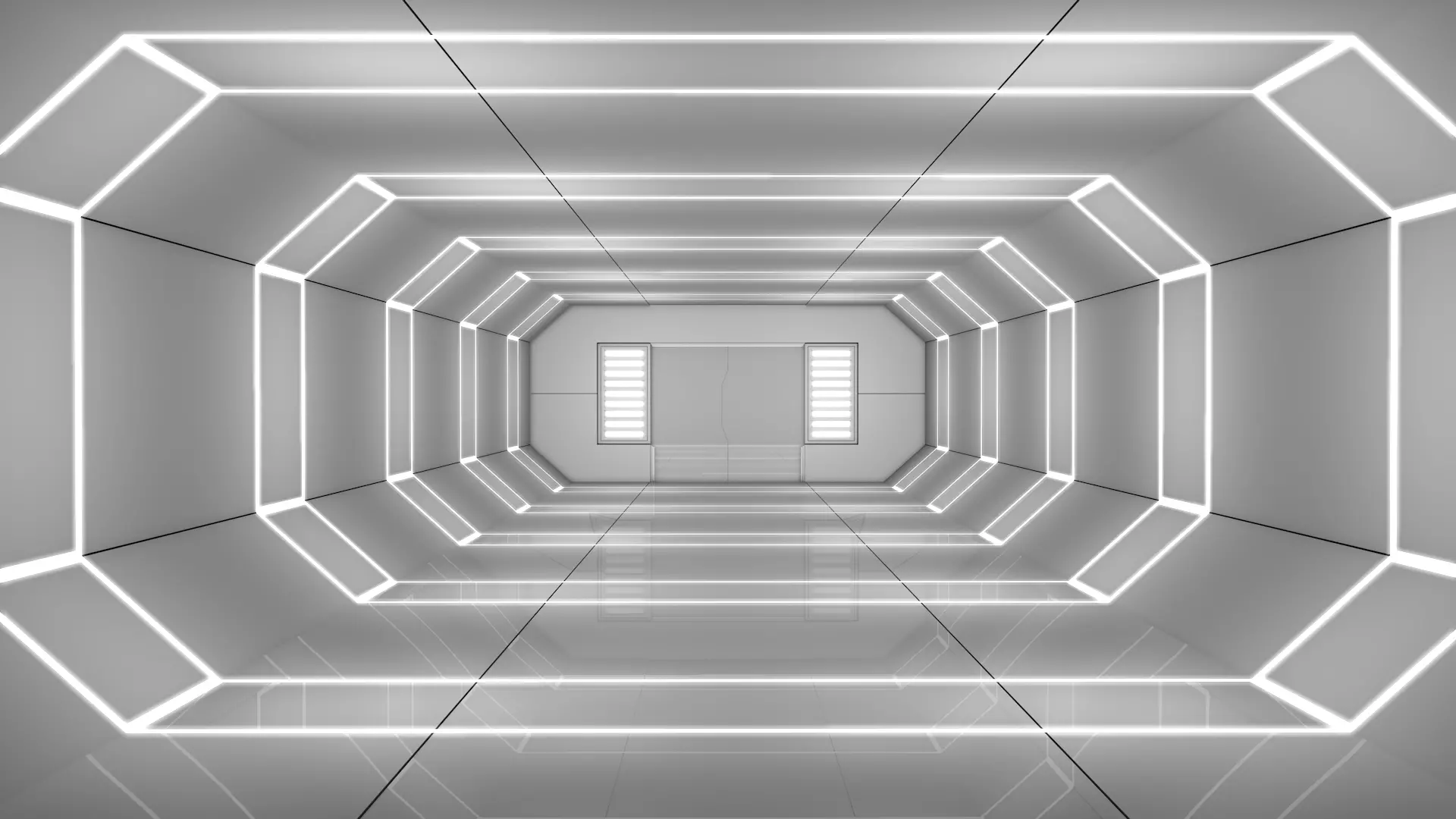 Low Poly Sci Fi Corridor 3D model_0