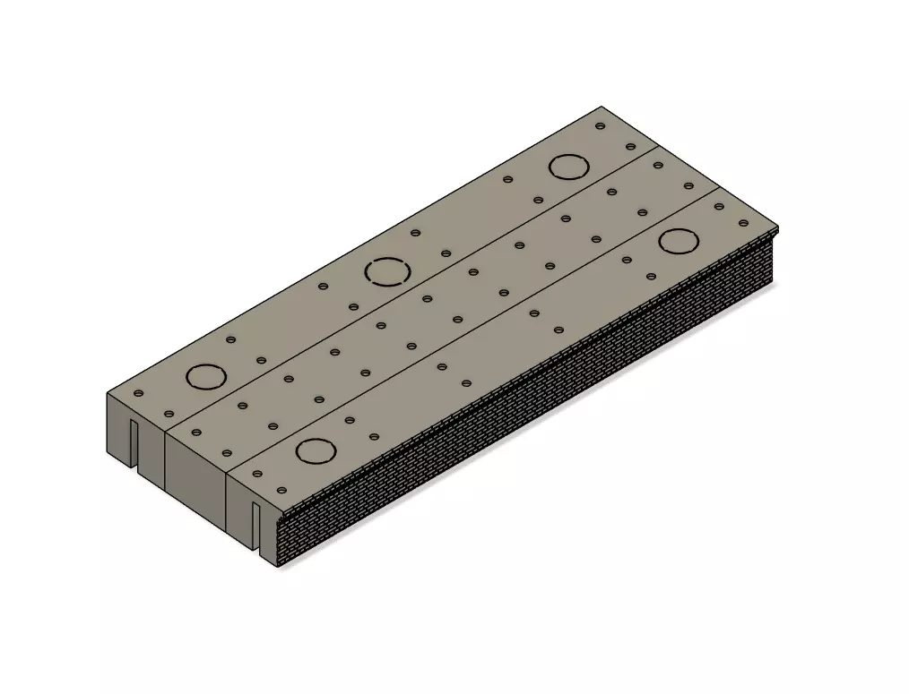 Model Railway Straight Side Platform Brick Base multi Widths 3D print model_11