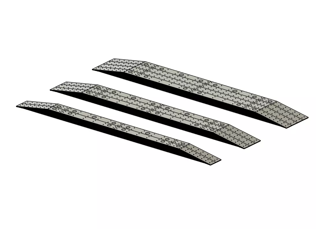 Model Railway Straight Side Platform Brick Base multi Widths 3D print model_6