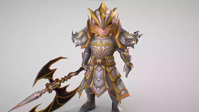 Dragon Knight - Light Skin - Awakened - Summoners War 3D model
