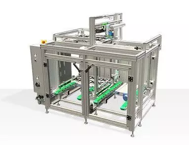 Auto Stocker and Pallet Feeder Receiver Machine-Palletizing Cell 3D model_0