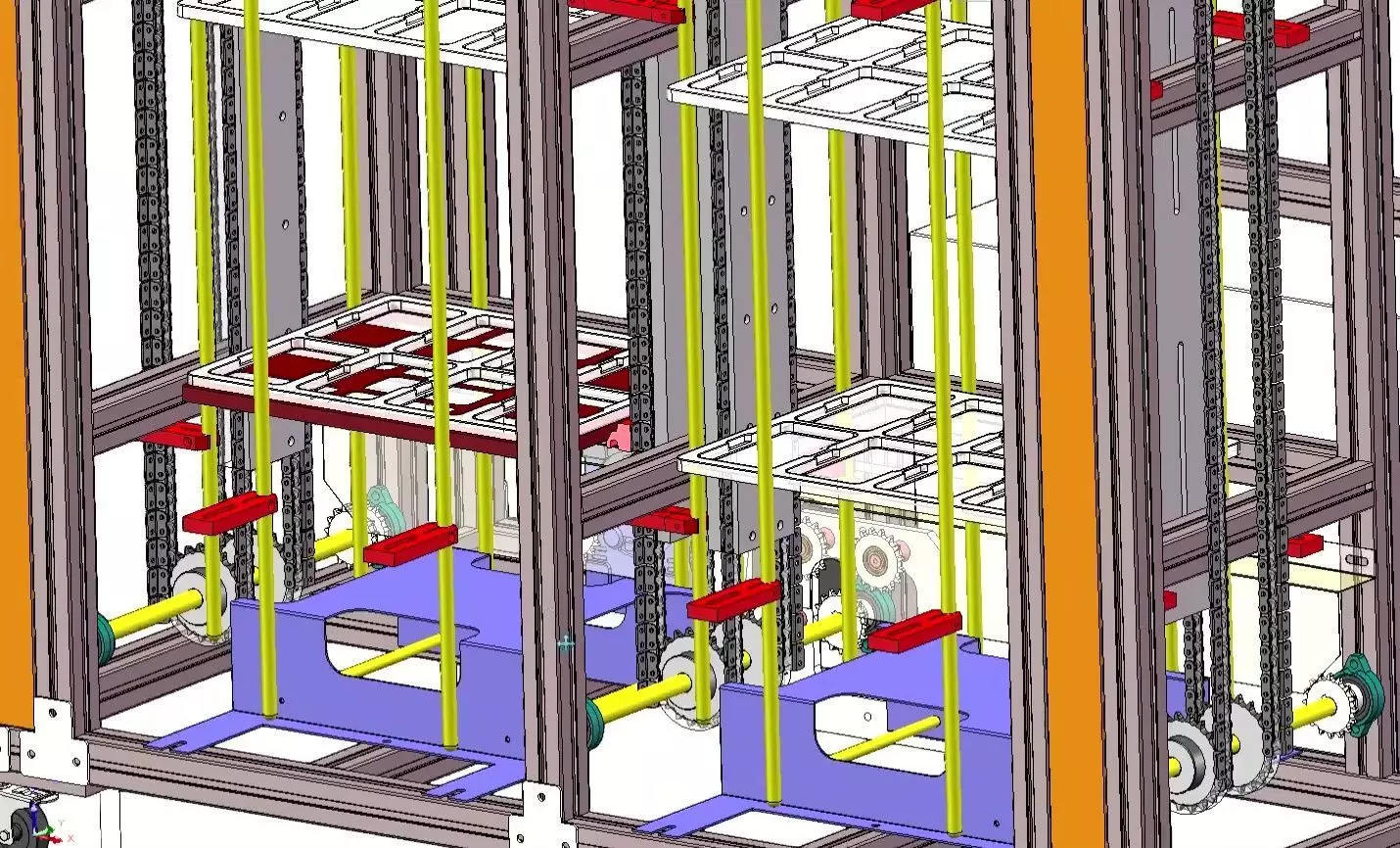 Auto Stocker and Pallet Feeder Receiver Machine-Palletizing Cell 3D model_2