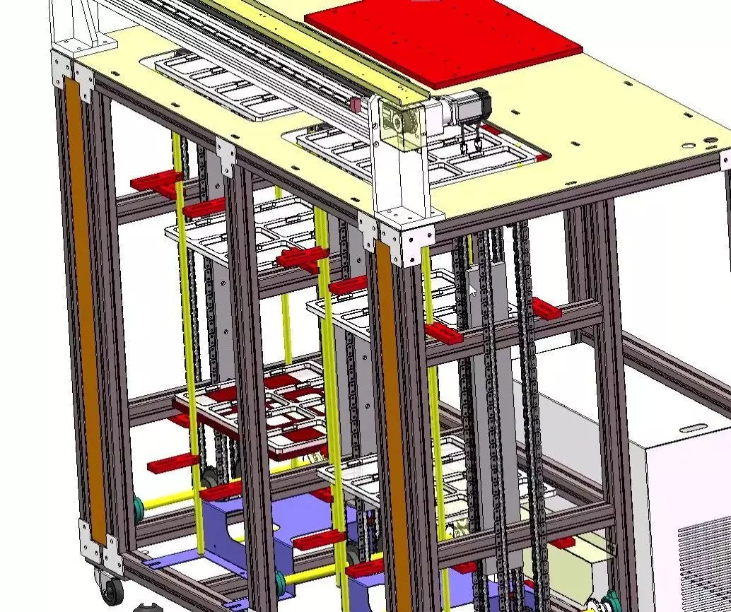 Auto Stocker and Pallet Feeder Receiver Machine-Palletizing Cell 3D model_27
