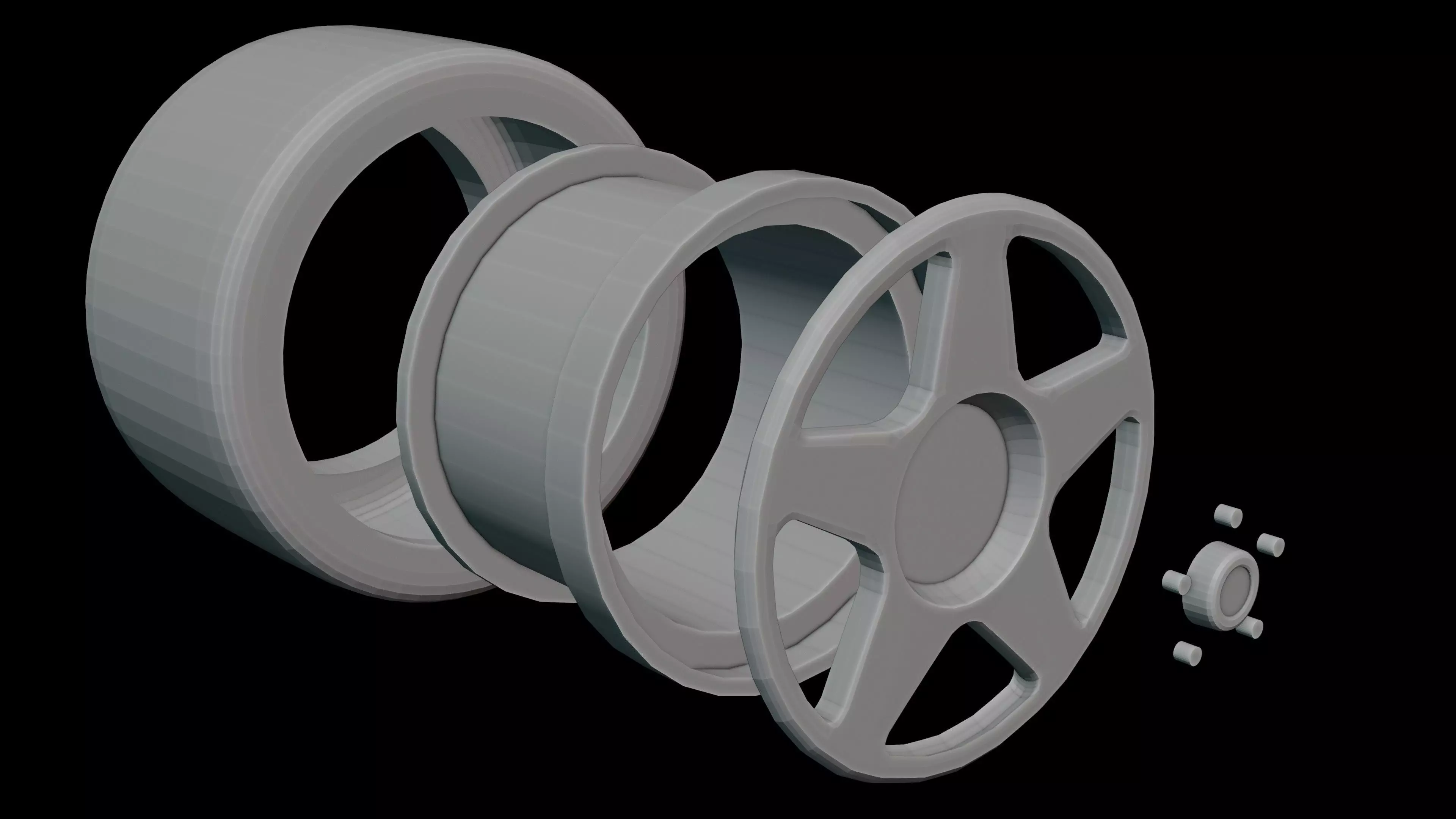 Touring RC Car Sport Rally Wheel 3D print model_4