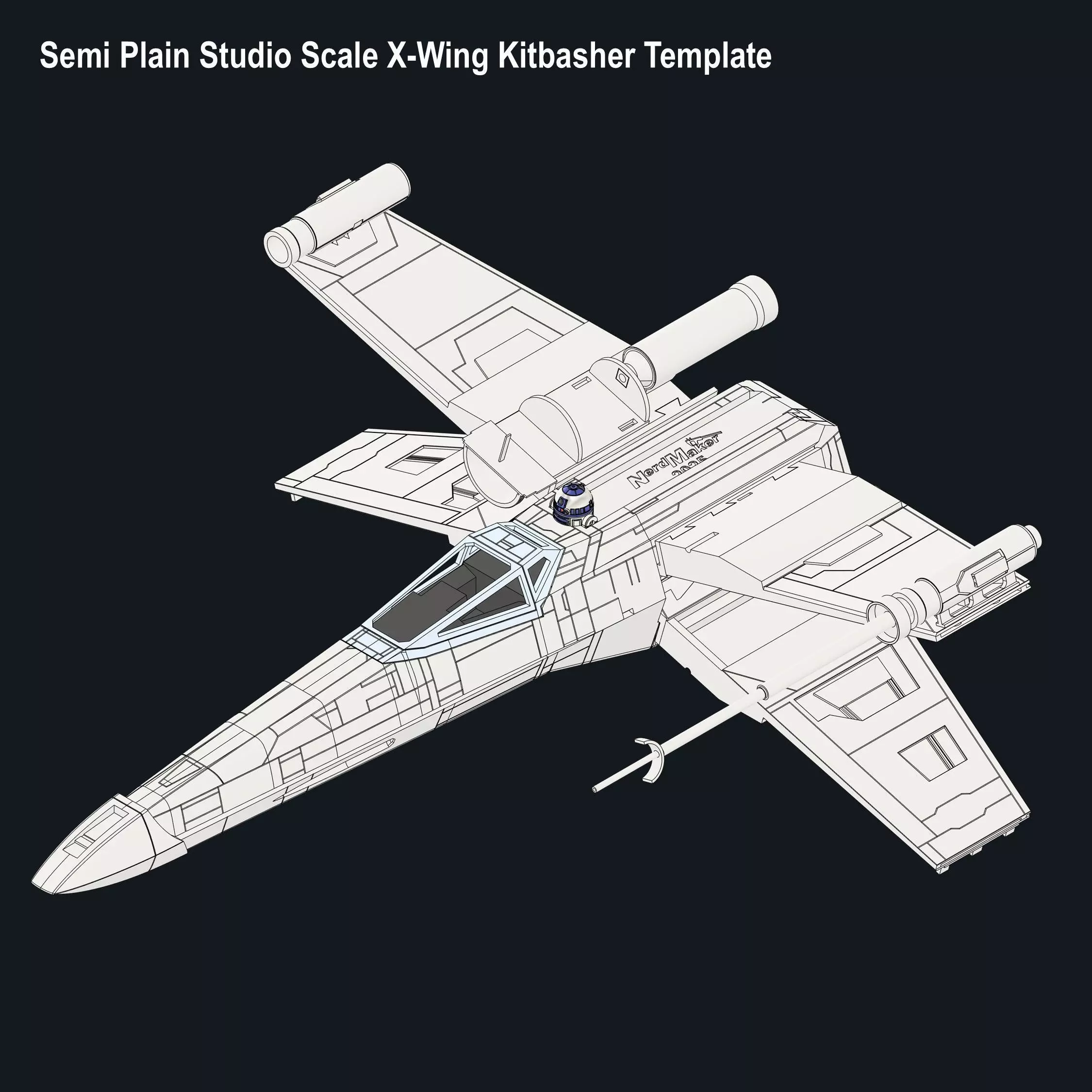 Studio Scale Model-X Kitbasher Template 3D print model_3
