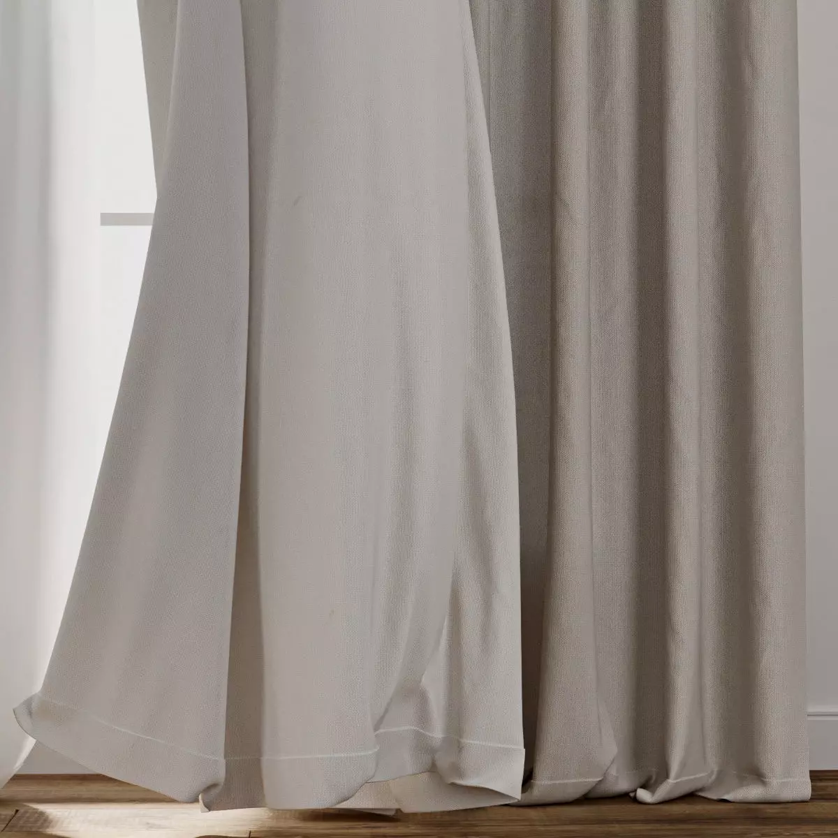 Curtain 003 Wind blowing effect 3D model_2