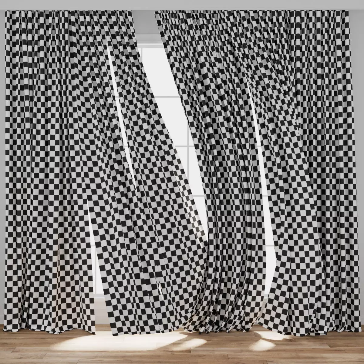 Curtain 003 Wind blowing effect 3D model_8