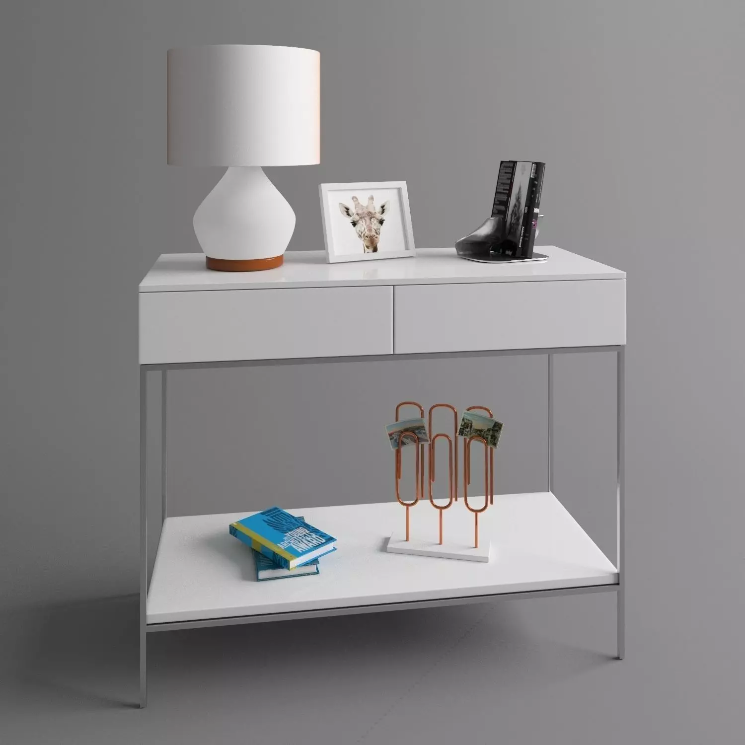 Console with a lamp 3D model_0