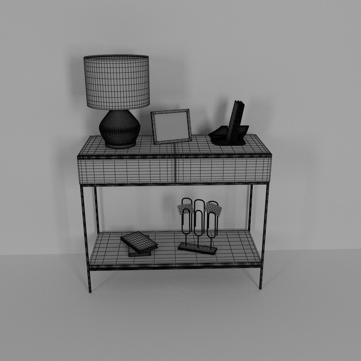 Console with a lamp 3D model_3