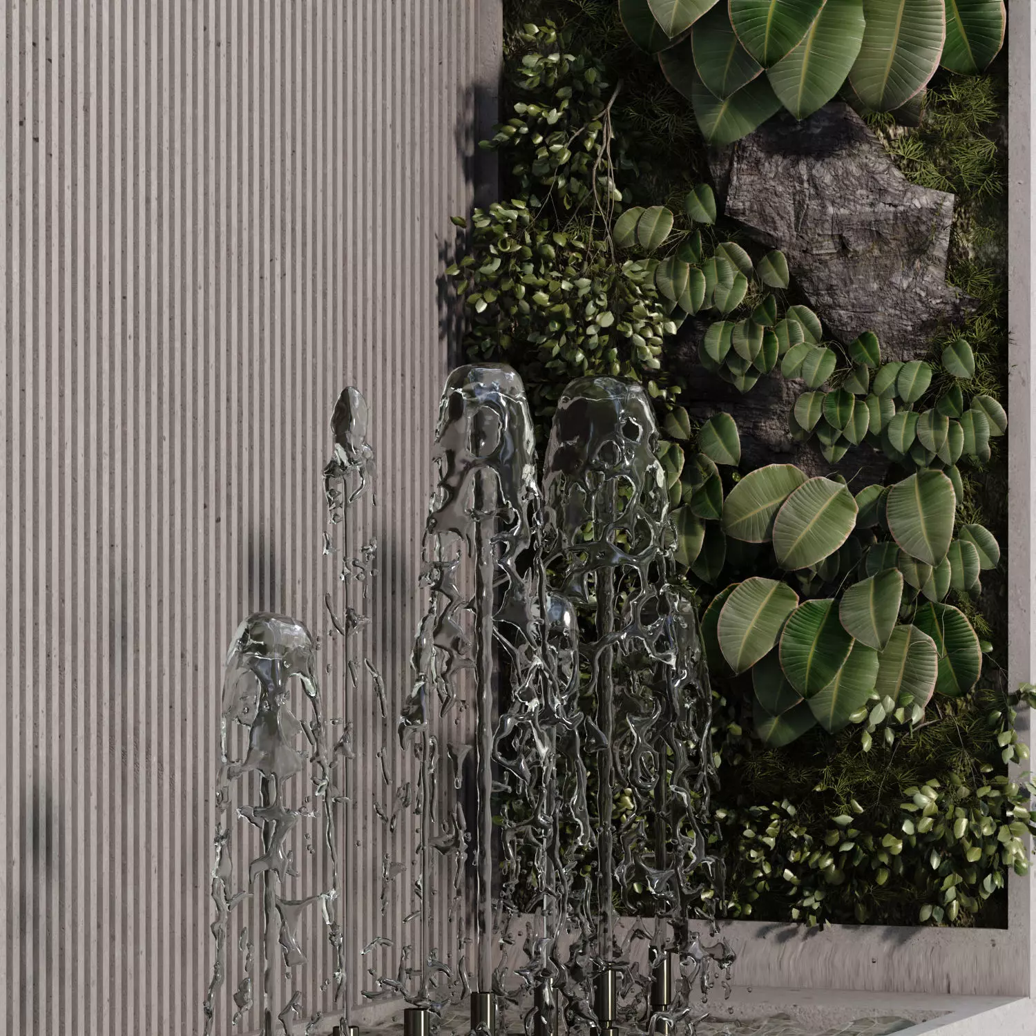 vertical plant with Fountain set 651 3D model_2