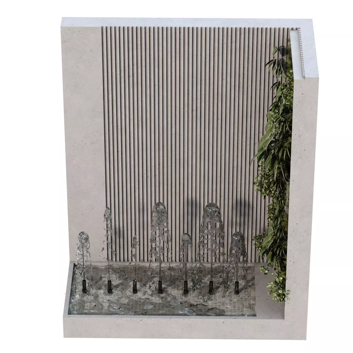 vertical plant with Fountain set 651 3D model_3
