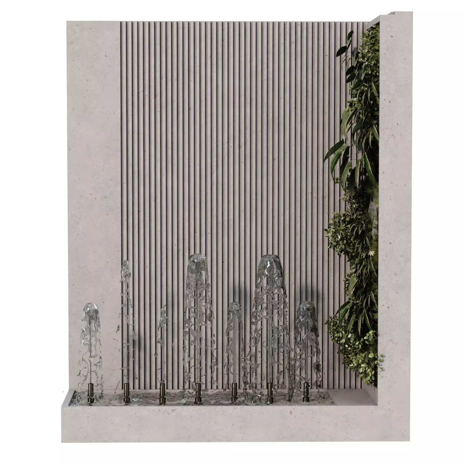 vertical plant with Fountain set 651 3D model_1