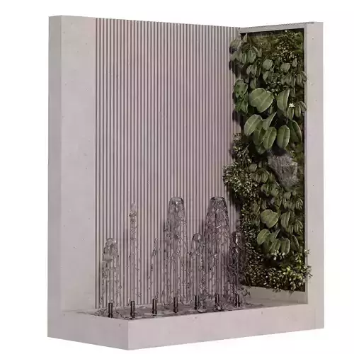 vertical plant with Fountain set 651 3D model vertical plant with Fountain set 651 3D model