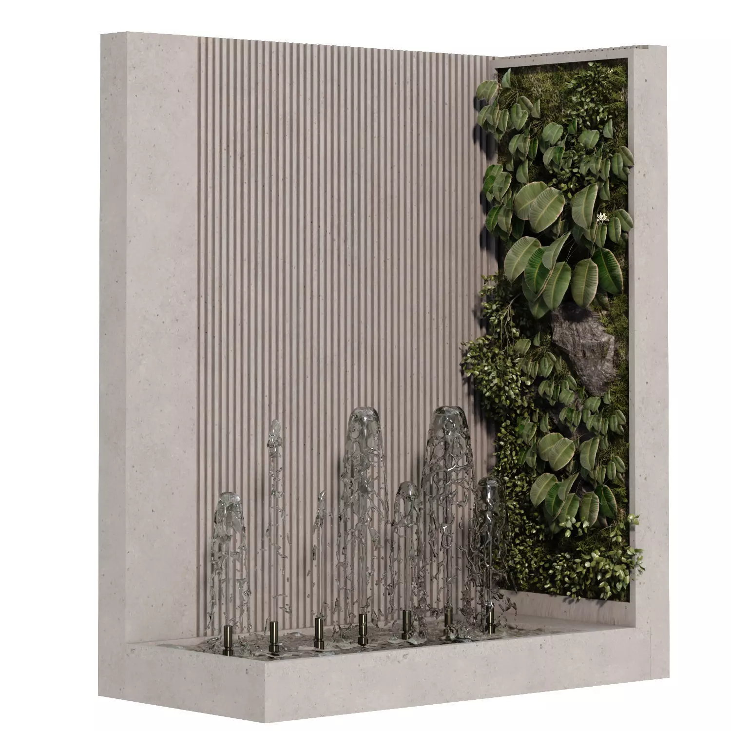 vertical plant with Fountain set 651 3D model_0