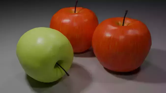 Realistic Red Apple 3D Model - Free Download