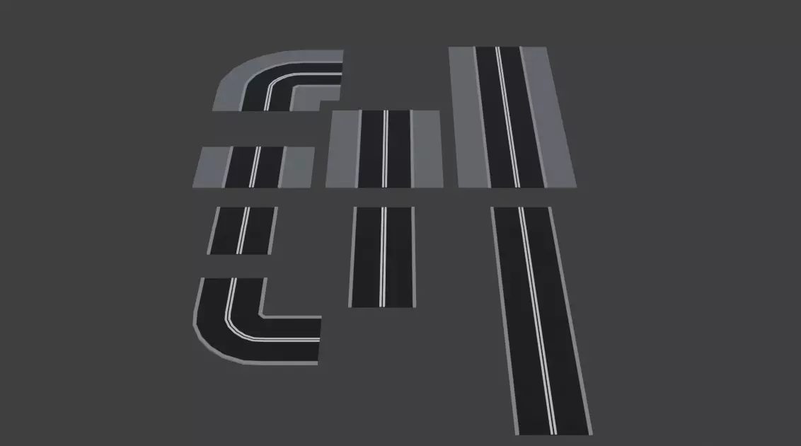 Low-poly roads Free low-poly 3D model_3